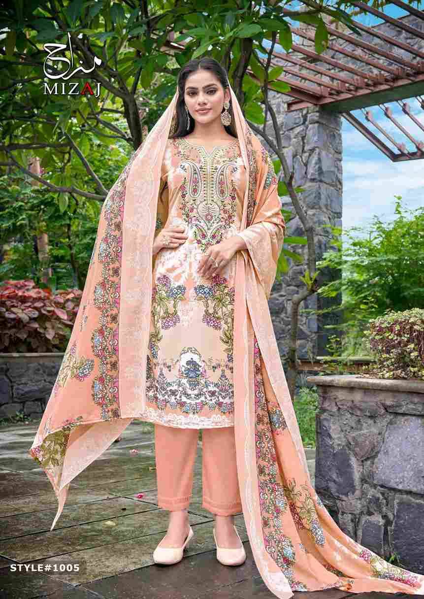M.Prints Vol-1 By Mizaj 1001 To 1008 Series Beautiful Suits Colorful Stylish Fancy Casual Wear & Ethnic Wear Premium Cotton Print Dresses At Wholesale Price
