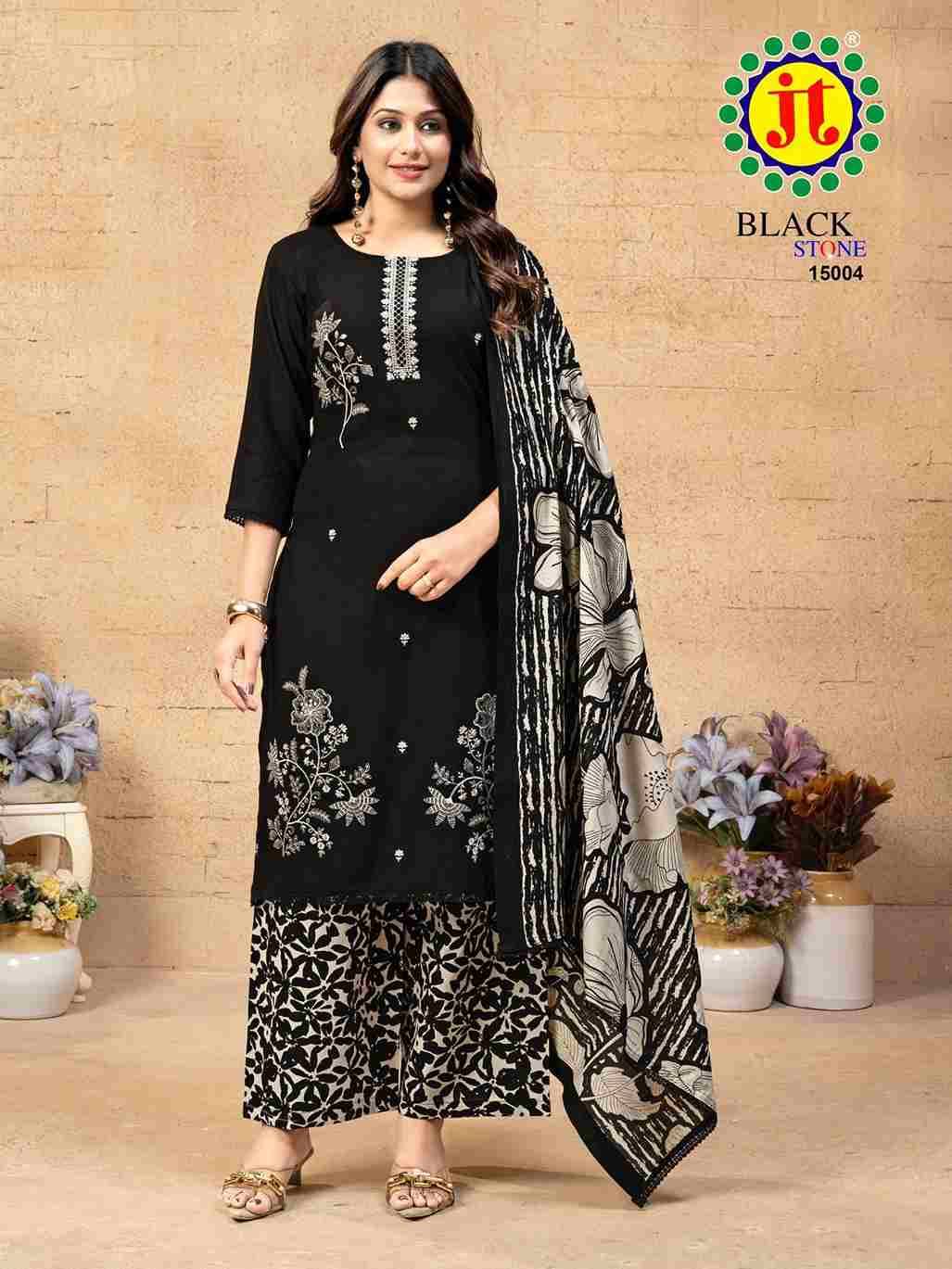 Black Stone Vol-15 By JT 15001 To 15005 Series Beautiful Festive Suits Colorful Stylish Fancy Casual Wear & Ethnic Wear Rayon Dresses At Wholesale Price