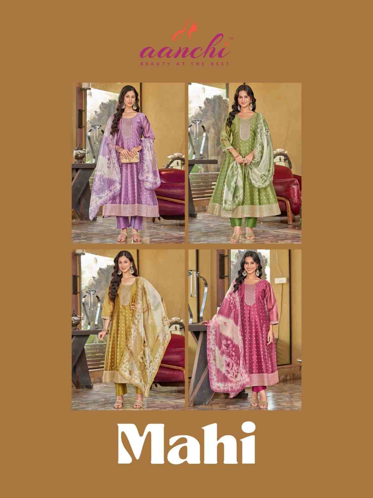 Mahi By Aanchi 01 To 04 Series Beautiful Festive Suits Colorful Stylish Fancy Casual Wear & Ethnic Wear Simmer Jacquard Dresses At Wholesale Price