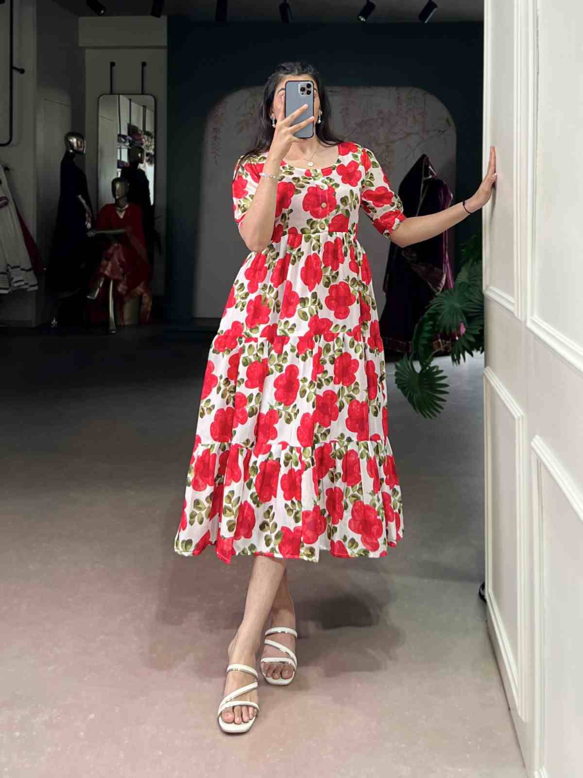 4509 By Kaamiri 4509-A To 4509-D Series Designer Stylish Fancy Colorful Beautiful Party Wear & Ethnic Wear Collection Vichitra Silk Print Kurtis At Wholesale Price