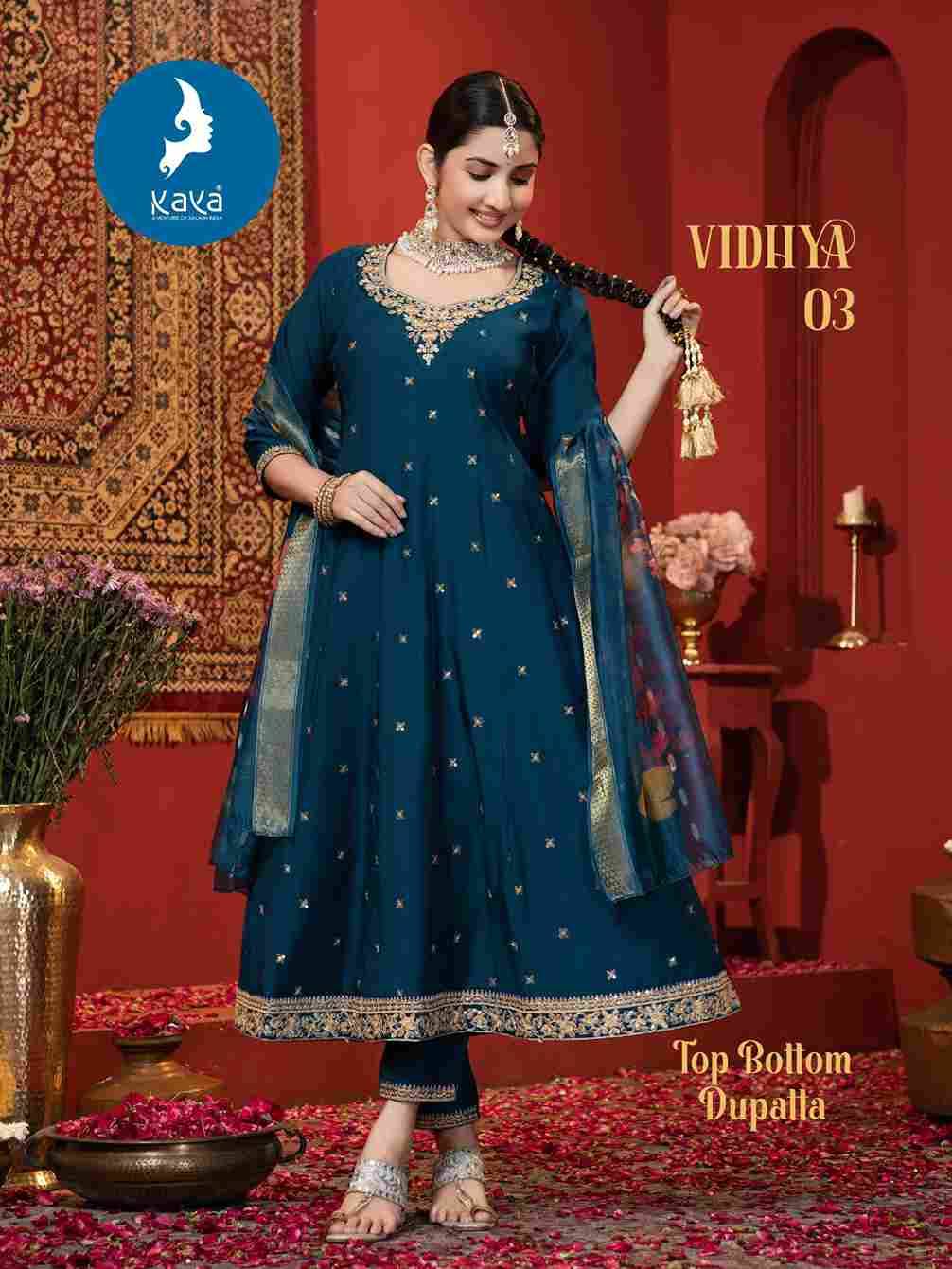 Vidhya By Kaya 01 To 06 Series Beautiful Stylish Anarkali Suits Fancy Colorful Casual Wear & Ethnic Wear & Ready To Wear Roman Silk Dresses At Wholesale Price