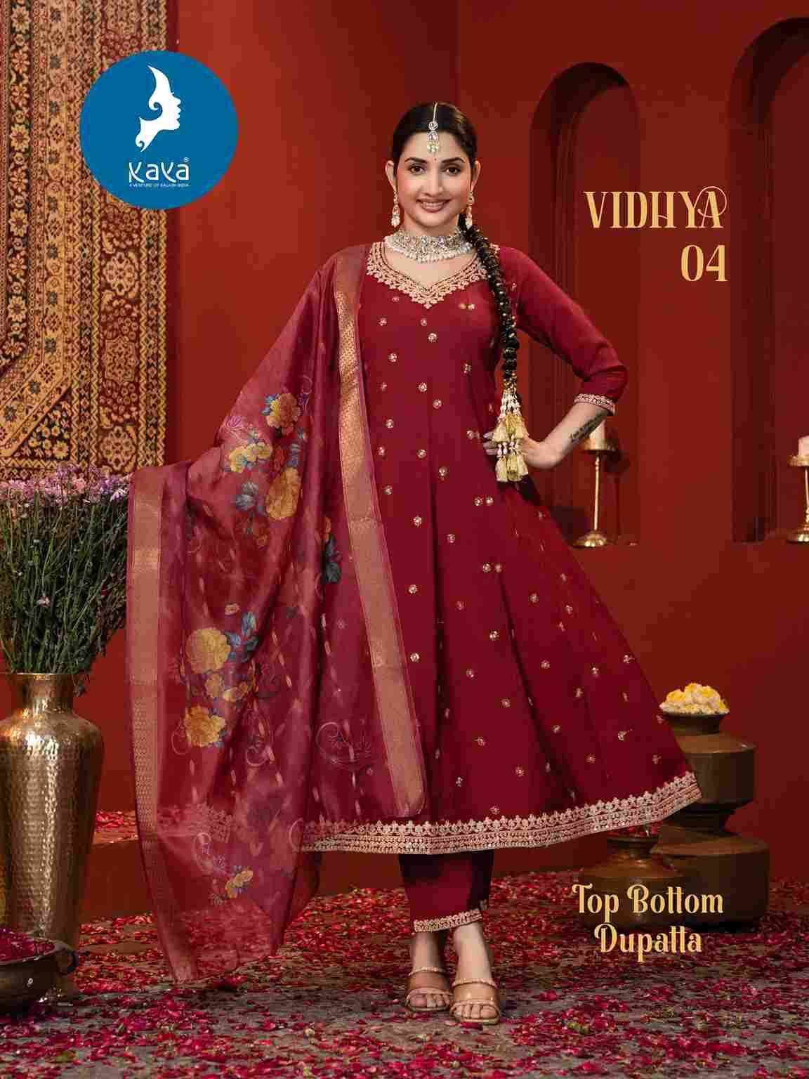 Vidhya By Kaya 01 To 06 Series Beautiful Stylish Anarkali Suits Fancy Colorful Casual Wear & Ethnic Wear & Ready To Wear Roman Silk Dresses At Wholesale Price