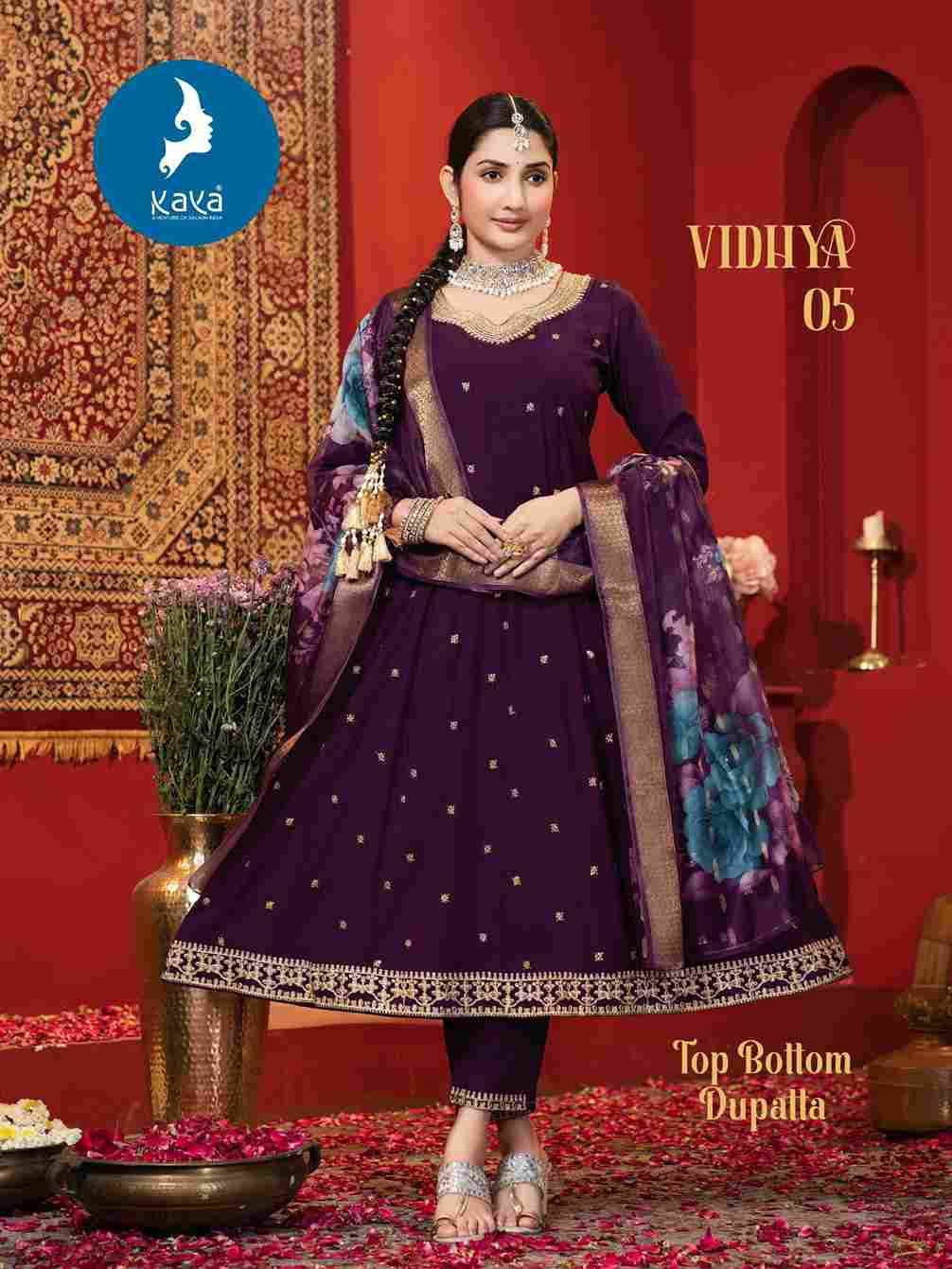 Vidhya By Kaya 01 To 06 Series Beautiful Stylish Anarkali Suits Fancy Colorful Casual Wear & Ethnic Wear & Ready To Wear Roman Silk Dresses At Wholesale Price