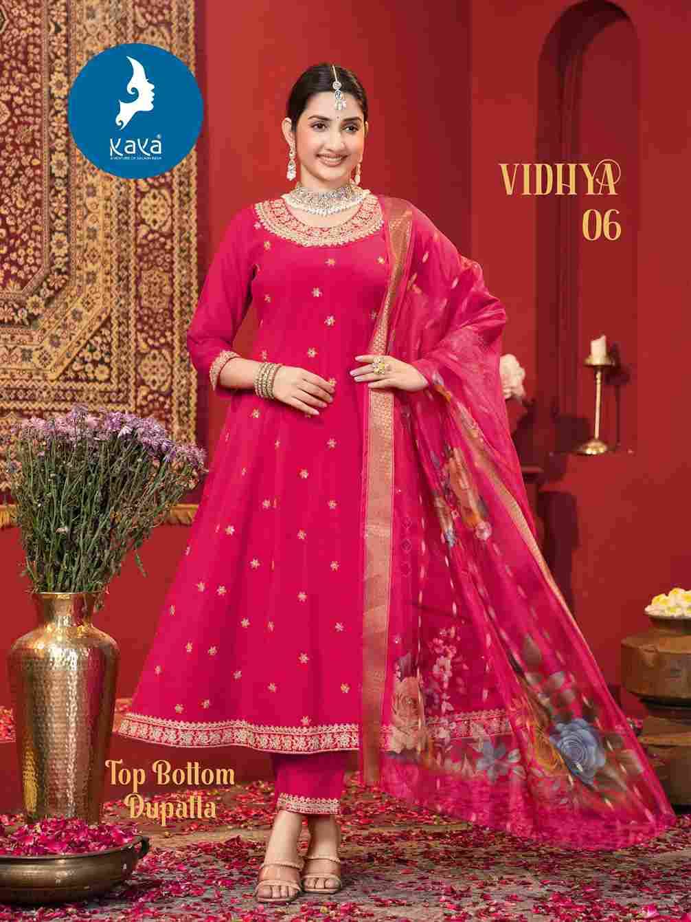 Vidhya By Kaya 01 To 06 Series Beautiful Stylish Anarkali Suits Fancy Colorful Casual Wear & Ethnic Wear & Ready To Wear Roman Silk Dresses At Wholesale Price