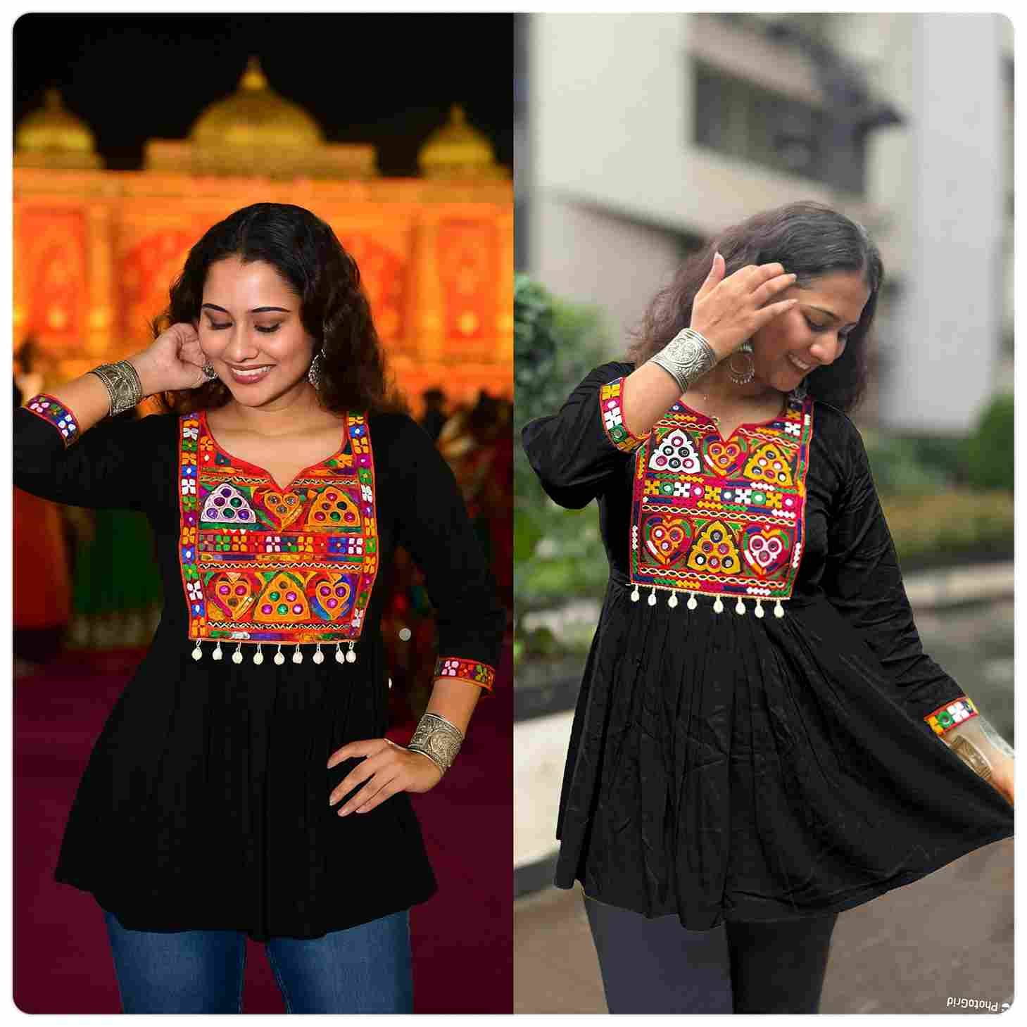 Navratri Tops By Kaamiri 01 To 05 Series Designer Stylish Fancy Colorful Beautiful Party Wear & Ethnic Wear Collection Rayon Tops At Wholesale Price
