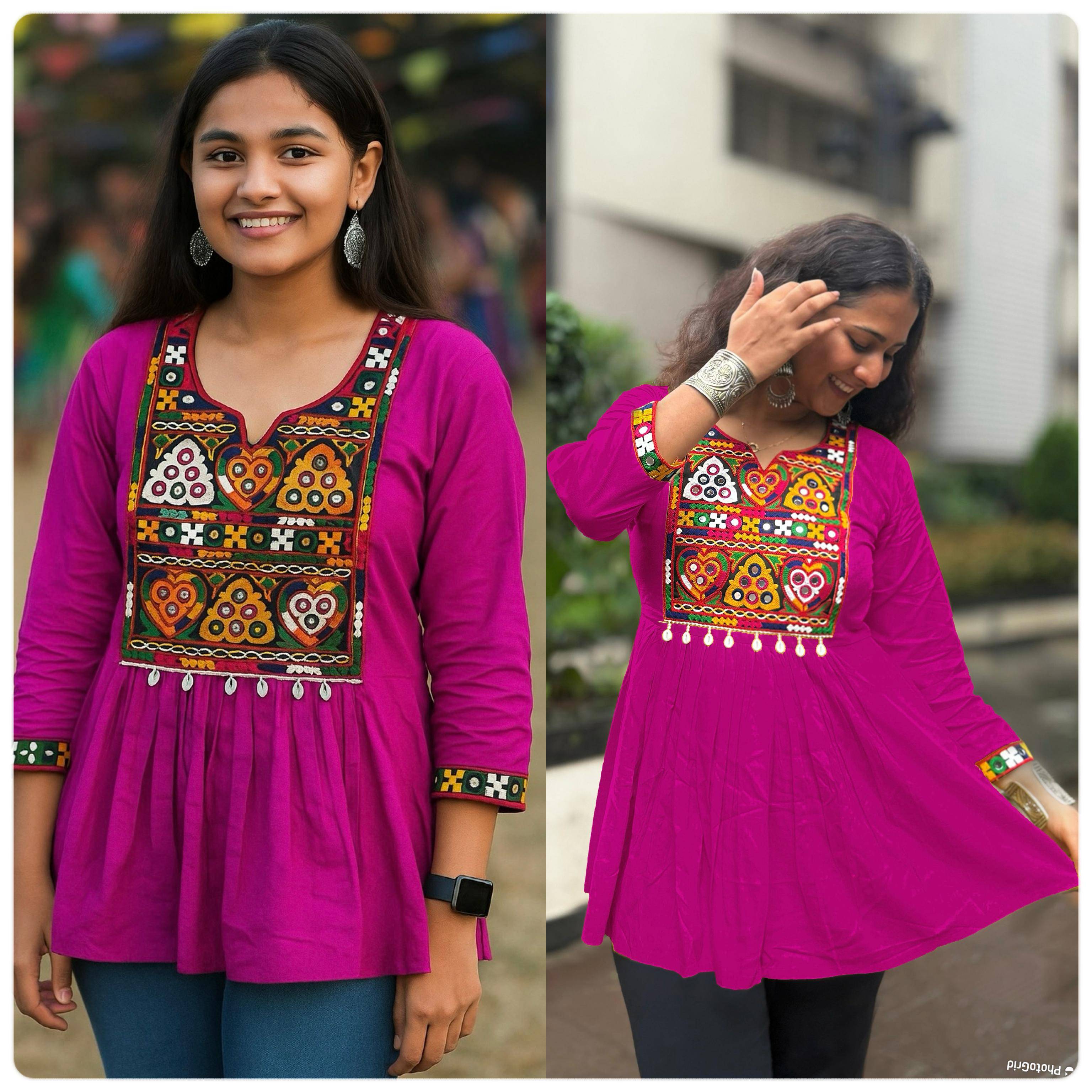 Navratri Tops By Kaamiri 01 To 05 Series Designer Stylish Fancy Colorful Beautiful Party Wear & Ethnic Wear Collection Rayon Tops At Wholesale Price