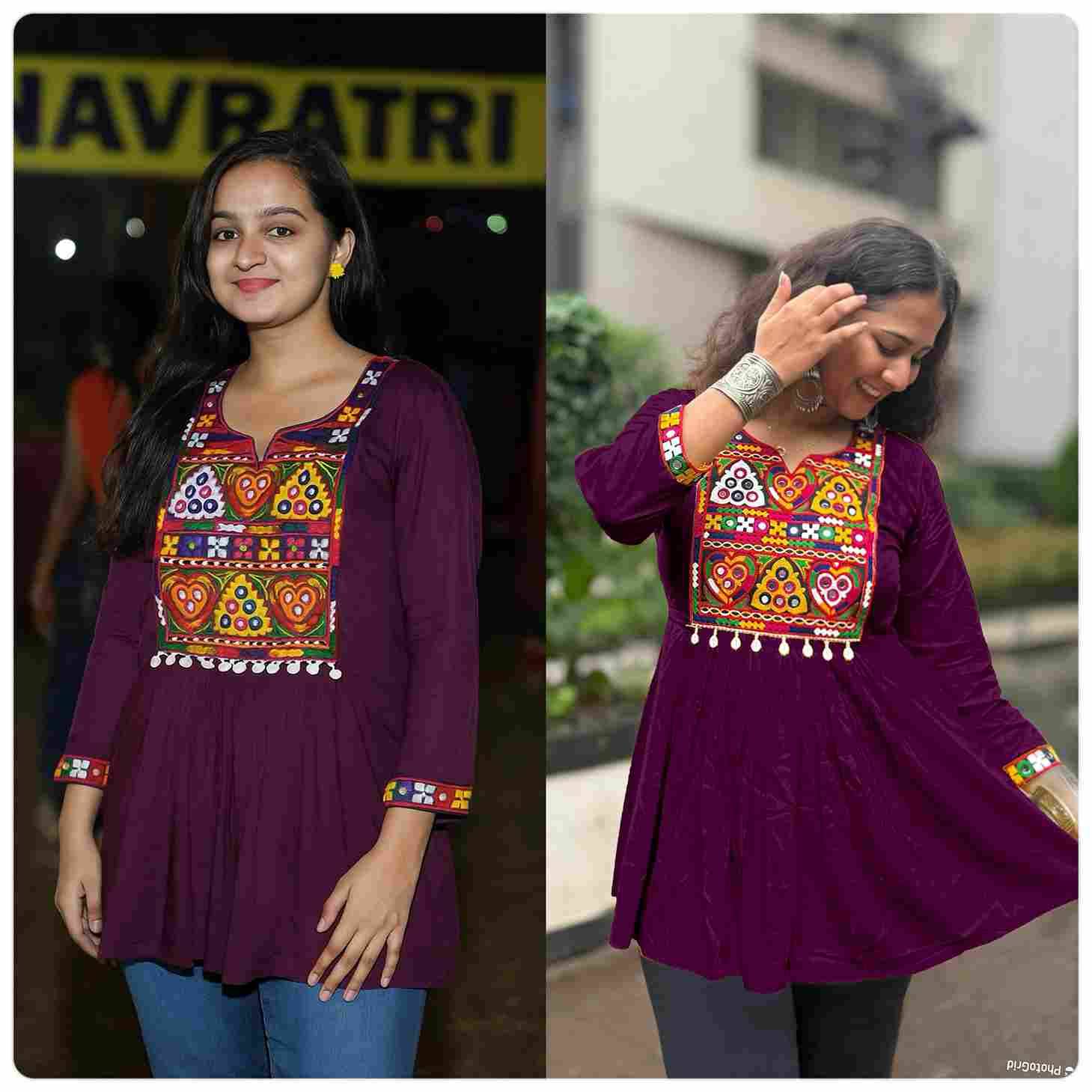 Navratri Tops By Kaamiri 01 To 05 Series Designer Stylish Fancy Colorful Beautiful Party Wear & Ethnic Wear Collection Rayon Tops At Wholesale Price