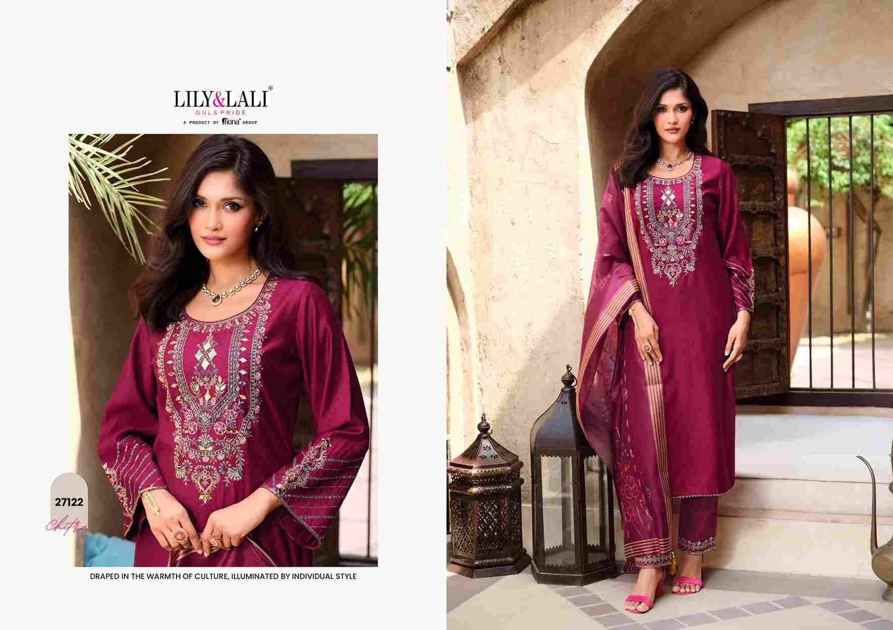 Chitra By Lily And Lali 27121 To 27124 Series Beautiful Festive Suits Colorful Stylish Fancy Casual Wear & Ethnic Wear Viscose Silk With Work Dresses At Wholesale Price