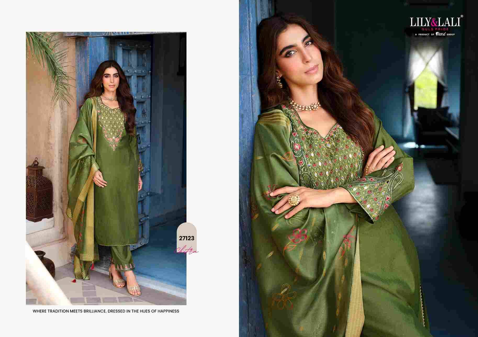 Chitra By Lily And Lali 27121 To 27124 Series Beautiful Festive Suits Colorful Stylish Fancy Casual Wear & Ethnic Wear Viscose Silk With Work Dresses At Wholesale Price