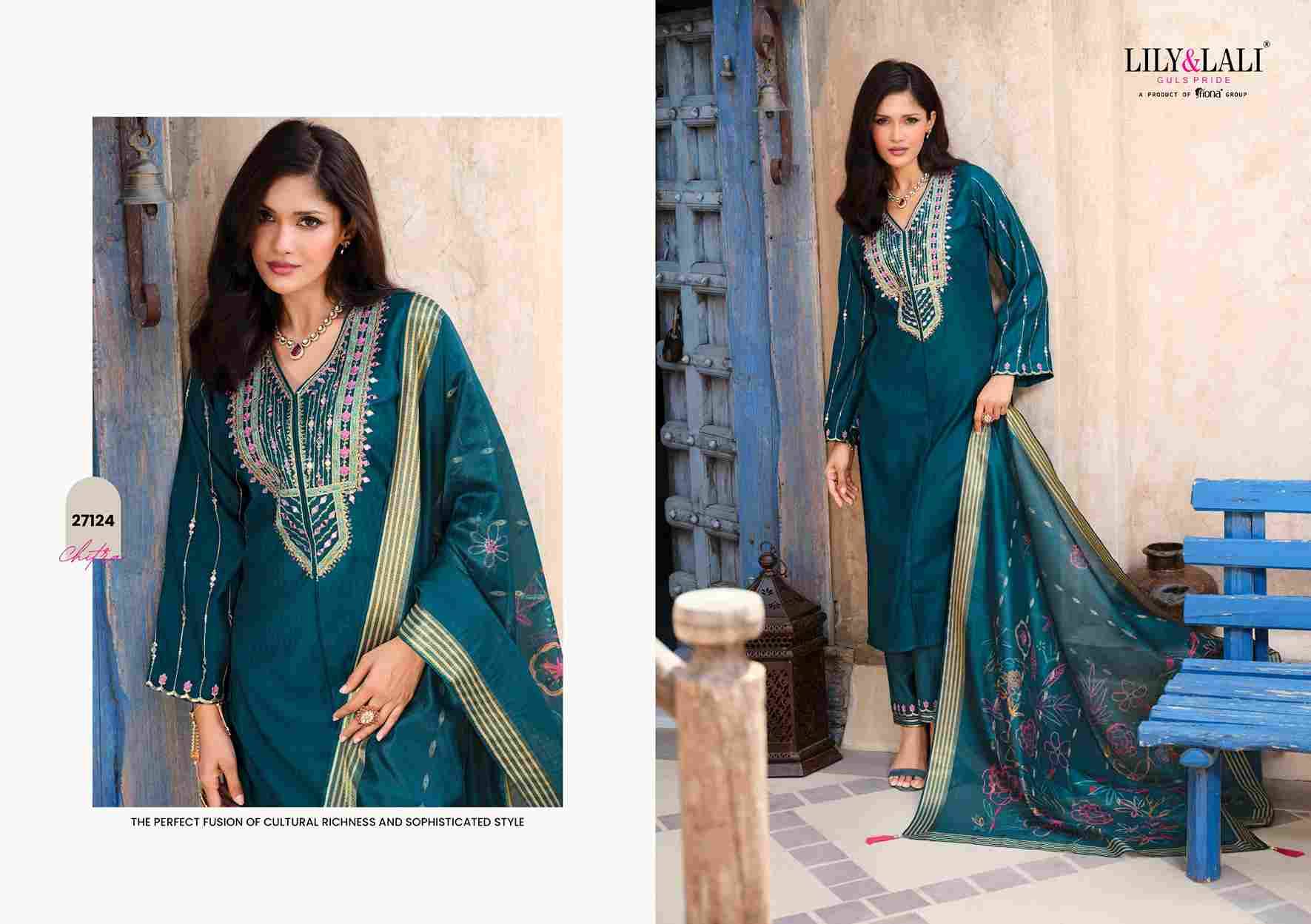 Chitra By Lily And Lali 27121 To 27124 Series Beautiful Festive Suits Colorful Stylish Fancy Casual Wear & Ethnic Wear Viscose Silk With Work Dresses At Wholesale Price