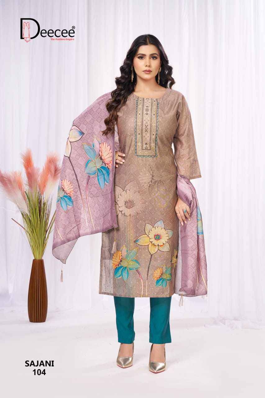 Sajani By Dee Cee 101 To 106 Series Designer Stylish Fancy Colorful Beautiful Party Wear & Ethnic Wear Collection Roman Silk Dresses At Wholesale Price