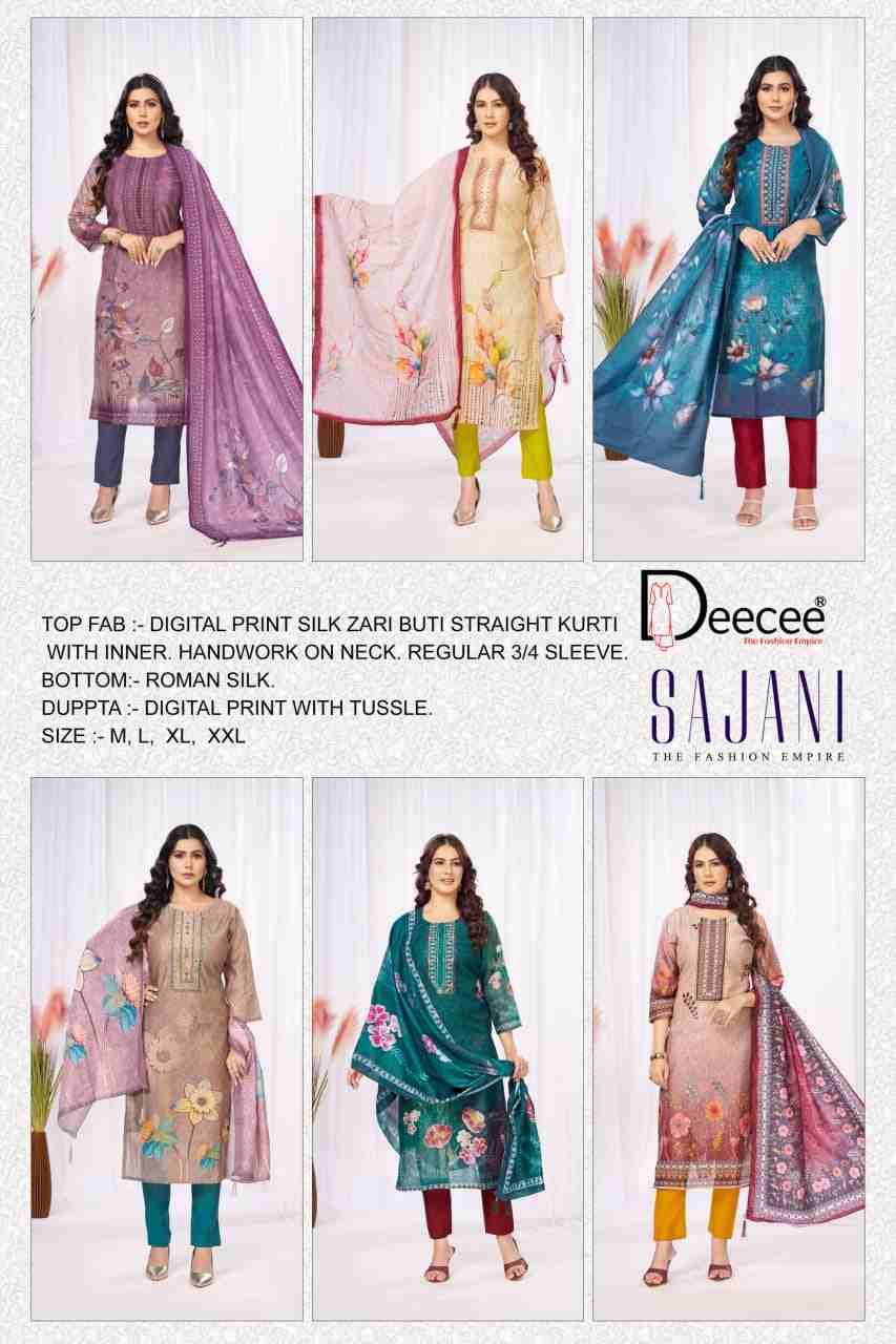 Sajani By Dee Cee 101 To 106 Series Designer Stylish Fancy Colorful Beautiful Party Wear & Ethnic Wear Collection Roman Silk Dresses At Wholesale Price