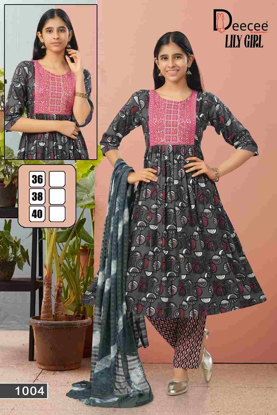 Lily Girl By Dee Cee 1001 To 1006 Series Designer Stylish Fancy Colorful Beautiful Party Wear & Ethnic Wear Collection Rayon Foil Dresses At Wholesale Price