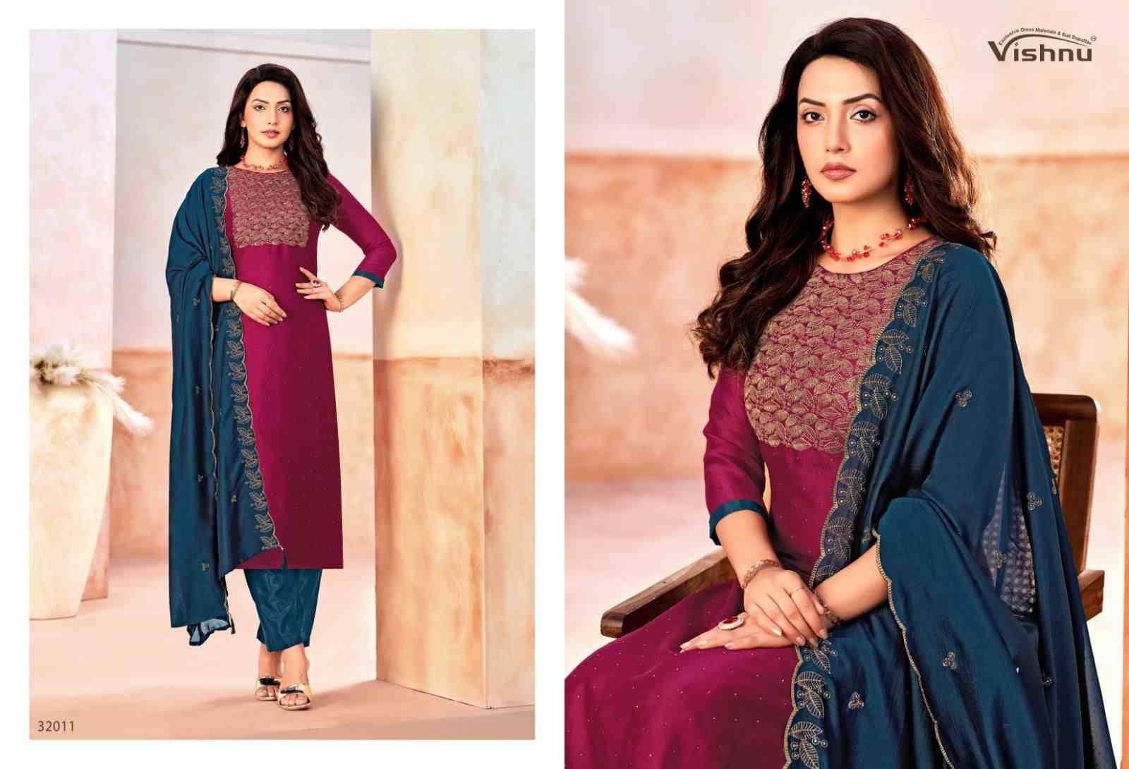 Naaira Vol-5 By Vishnu 32001 To 32012 Series Beautiful Stylish Festive Suits Fancy Colorful Casual Wear & Ethnic Wear & Ready To Wear Vichitra Blooming Dresses At Wholesale Price