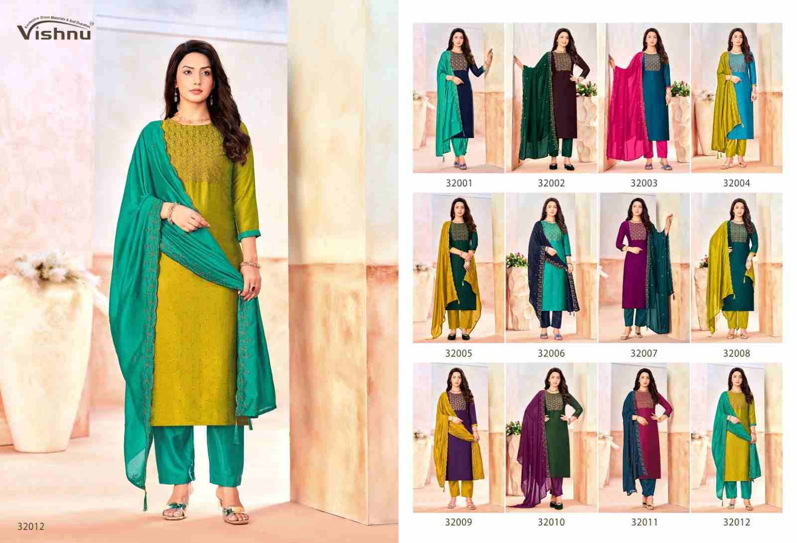 Naaira Vol-5 By Vishnu 32001 To 32012 Series Beautiful Stylish Festive Suits Fancy Colorful Casual Wear & Ethnic Wear & Ready To Wear Vichitra Blooming Dresses At Wholesale Price