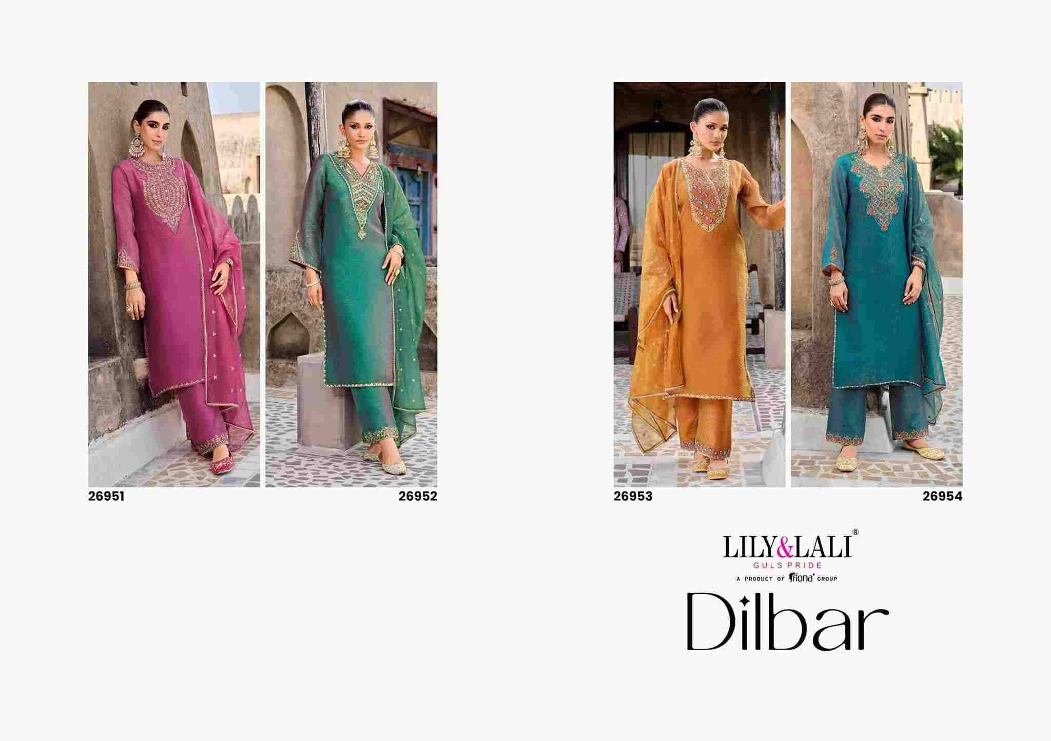 Dilbar By Lily And Lali 26951 To 26954 Series Beautiful Festive Suits Colorful Stylish Fancy Casual Wear & Ethnic Wear Simmer Silk Embroidery Dresses At Wholesale Price