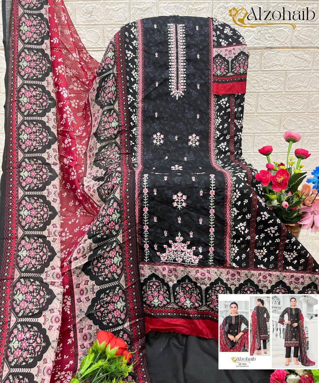 Noor Vol-2 By Alzohaib Beautiful Pakistani Suits Stylish Fancy Colorful Party Wear & Occasional Wear Pure Cotton Print Dresses At Wholesale Price