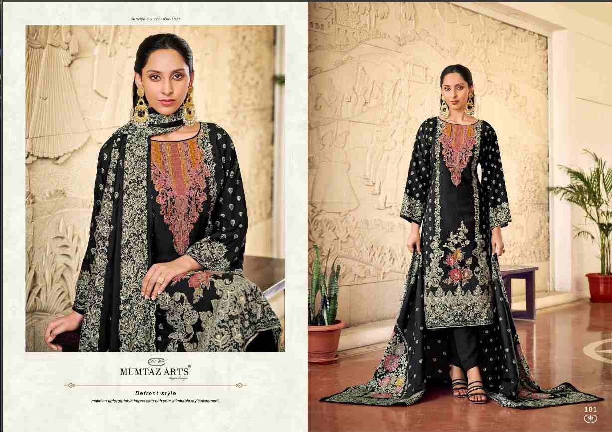 Alina By Mumtaz Arts 101 To 104 Series Beautiful Festive Suits Colorful Stylish Fancy Casual Wear & Ethnic Wear Pure Muslin Print Dresses At Wholesale Price