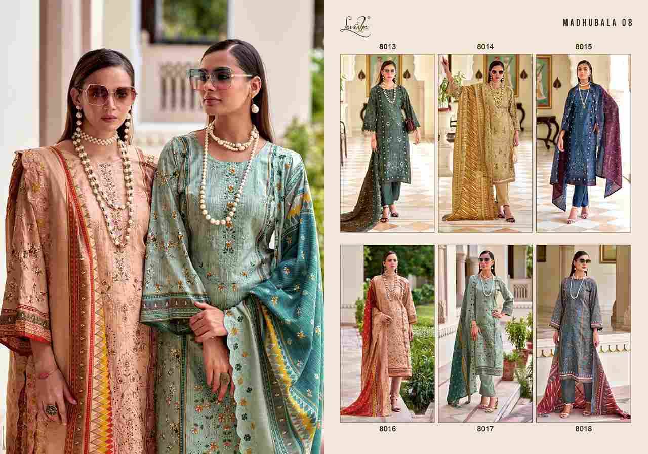Madhubala Vol-8 By Levisha 8013 To 8018 Series Festive Suits Beautiful Fancy Colorful Stylish Party Wear & Occasional Wear Cambric Lawn Cotton Dresses At Wholesale Price