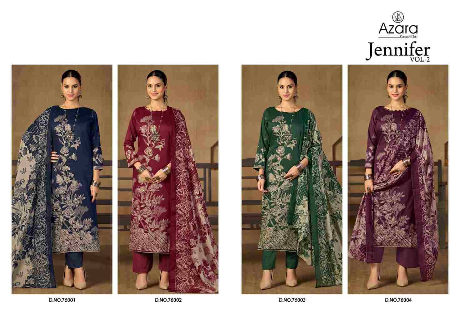Jennifer Vol-2 By Azara 76001 To 76004 Series Designer Stylish Fancy Colorful Beautiful Party Wear & Ethnic Wear Collection Pure Jam Cotton Dresses At Wholesale Price
