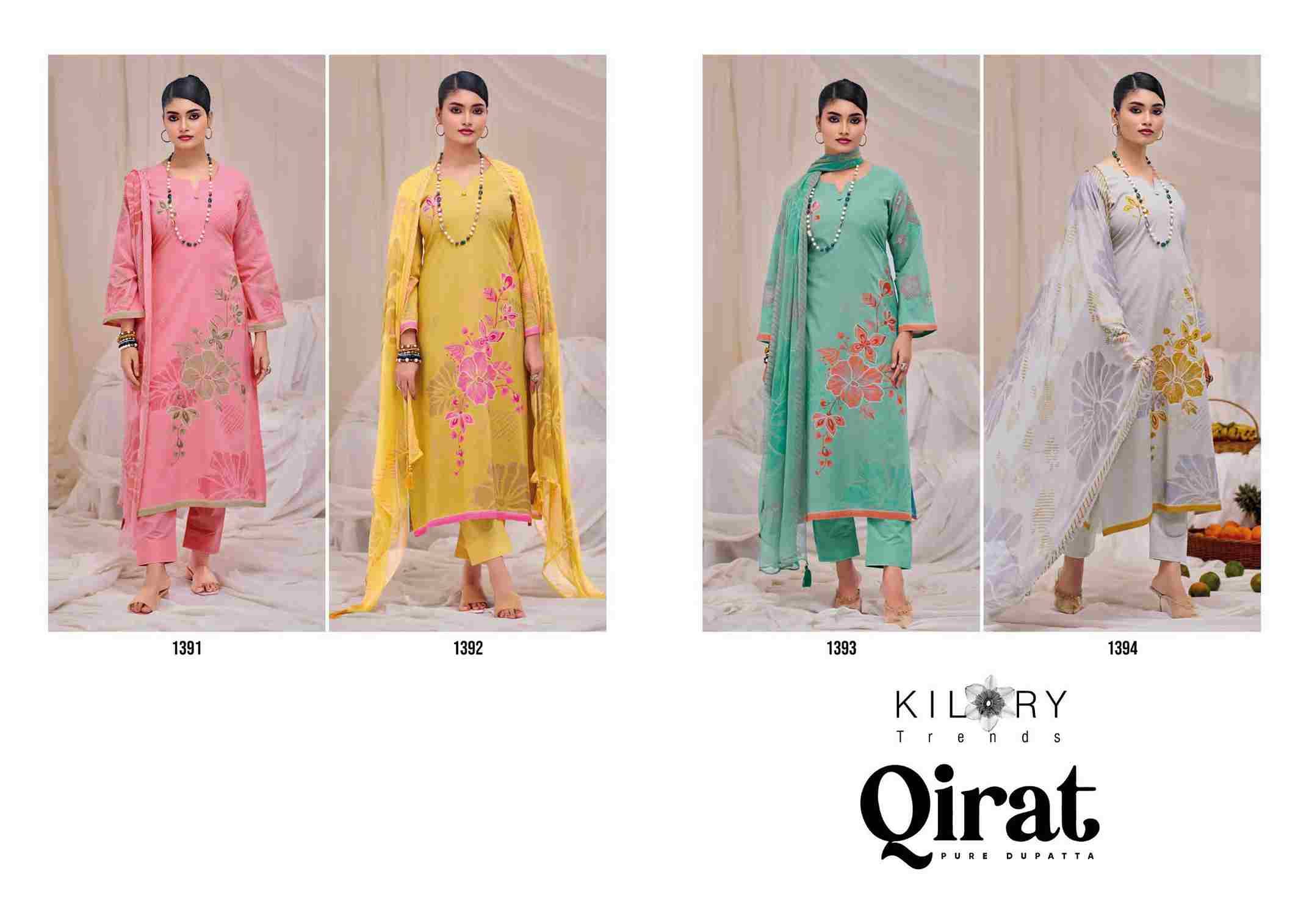 Qirat By Kilory 1391 To 1394 Series Designer Festive Suits Beautiful Fancy Colorful Stylish Party Wear & Occasional Wear Pure Lawn Cotton Dresses At Wholesale Price