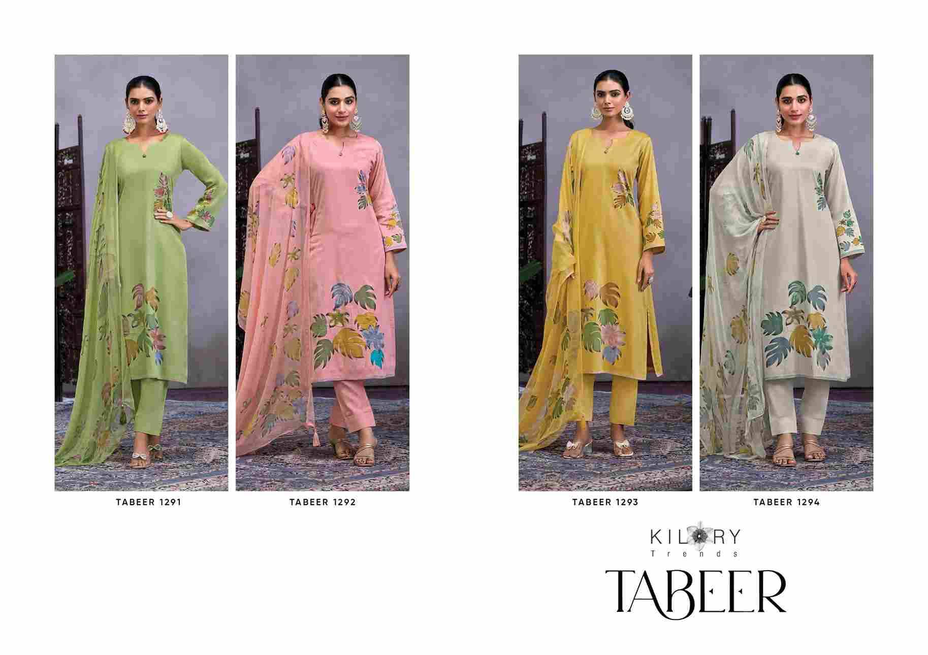 Tabeer By Kilory 1291 To 1294 Series Designer Festive Suits Beautiful Fancy Colorful Stylish Party Wear & Occasional Wear Pure Jam Cotton Dresses At Wholesale Price