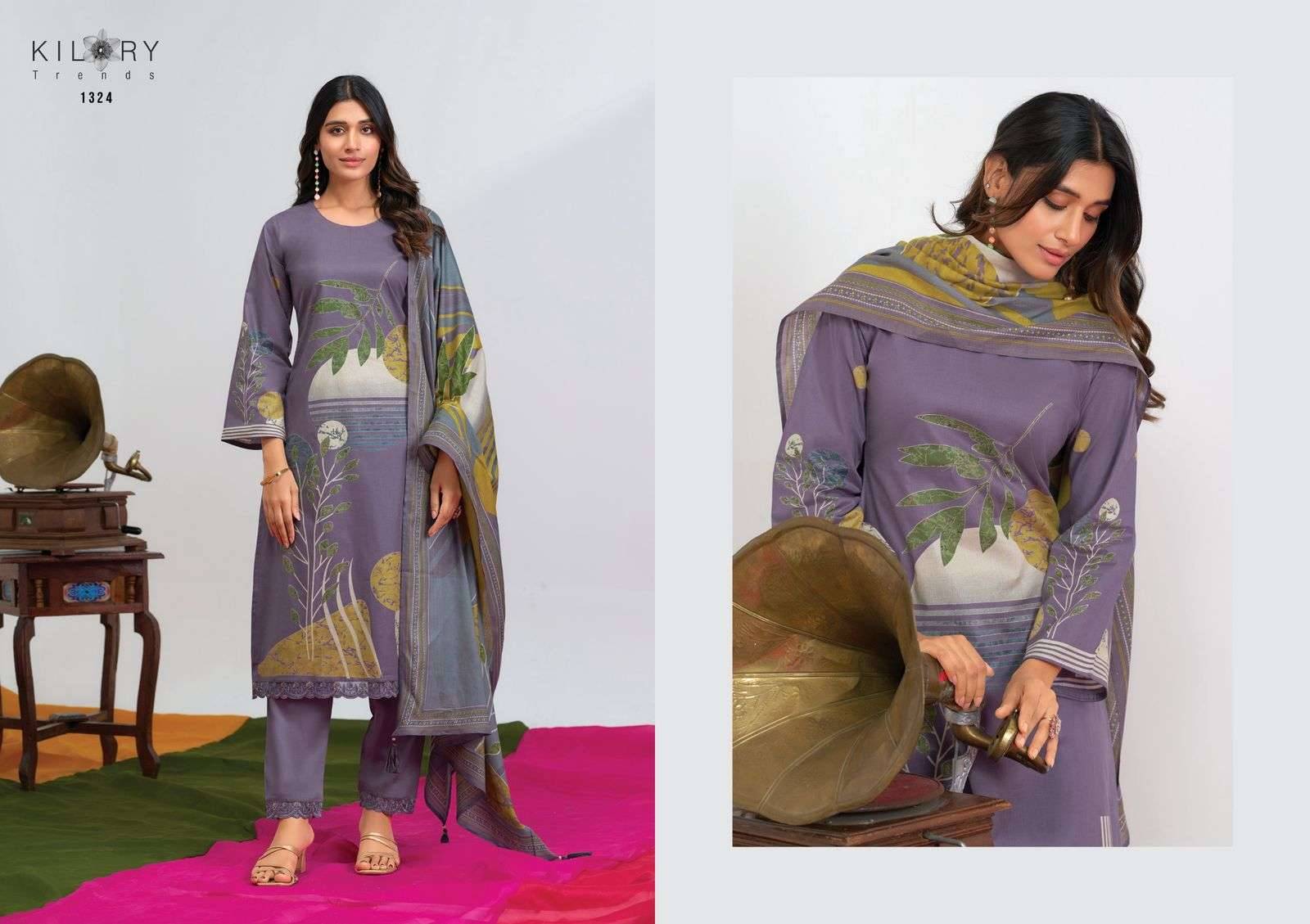 Summer Bloom By Kilory 1321 To 1324 Series Beautiful Festive Suits Colorful Stylish Fancy Casual Wear & Ethnic Wear Pure Lawn Cotton Dresses At Wholesale Price