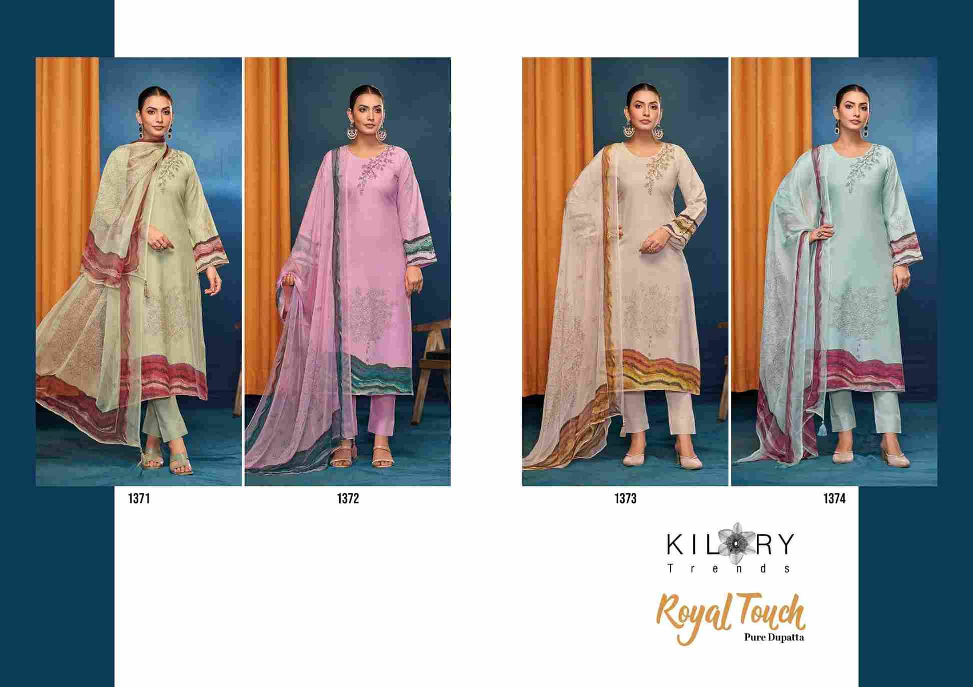 Royal Touch By Kilory 1371 To 1374 Series Beautiful Festive Suits Colorful Stylish Fancy Casual Wear & Ethnic Wear Pure Lawn Cotton Dresses At Wholesale Price