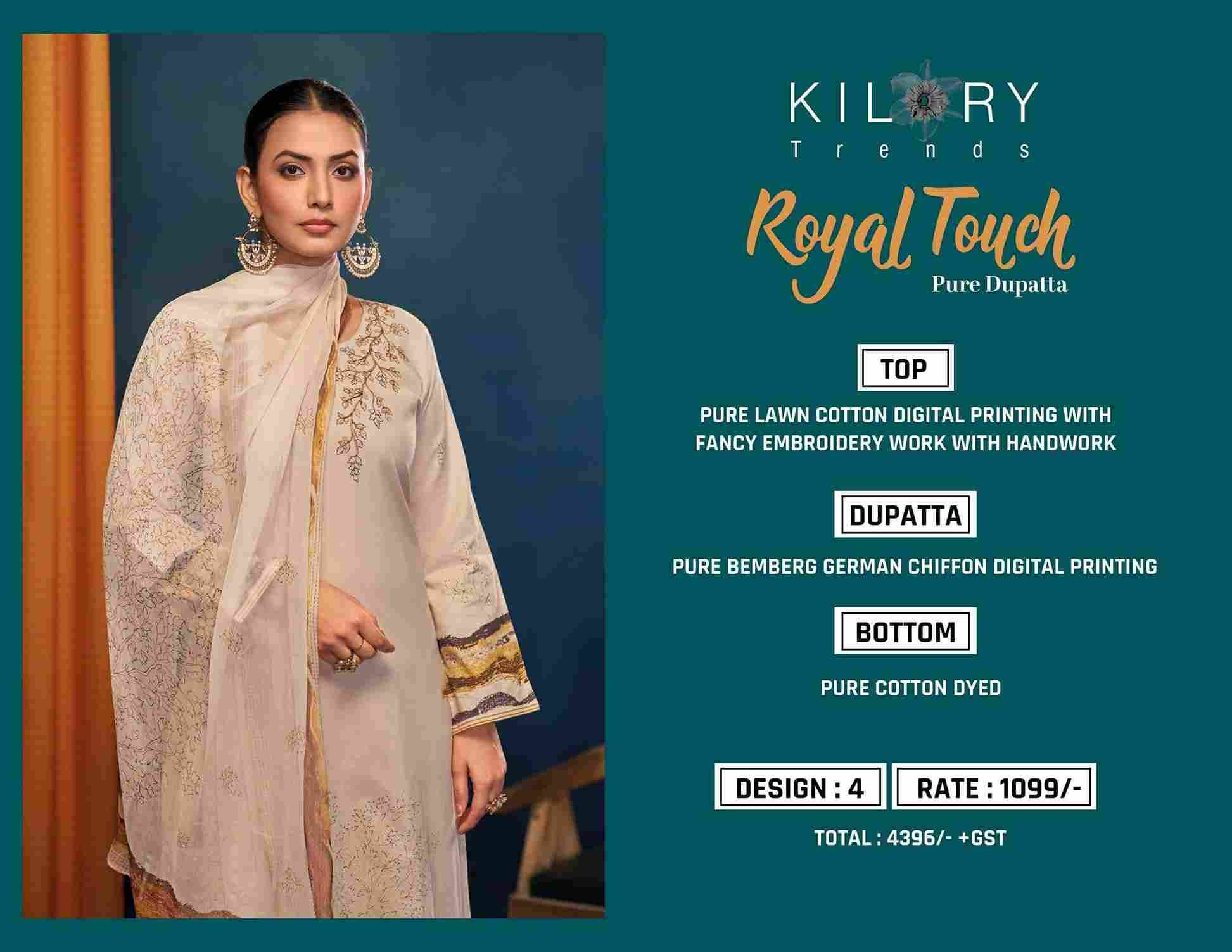 Royal Touch By Kilory 1371 To 1374 Series Beautiful Festive Suits Colorful Stylish Fancy Casual Wear & Ethnic Wear Pure Lawn Cotton Dresses At Wholesale Price