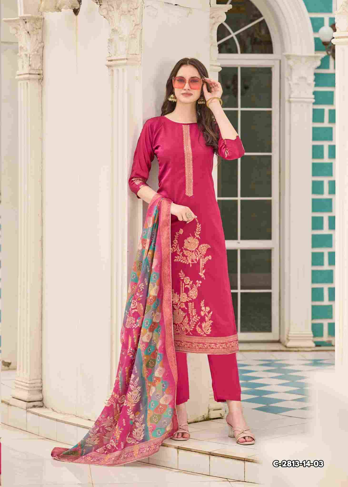 Falsafaa Vol-18 By Alok Suit 2813-14-01 To 2813-14-06 Series Beautiful Festive Suits Colorful Stylish Fancy Casual Wear & Ethnic Wear Dola Jacquard Embroidered Dresses At Wholesale Price
