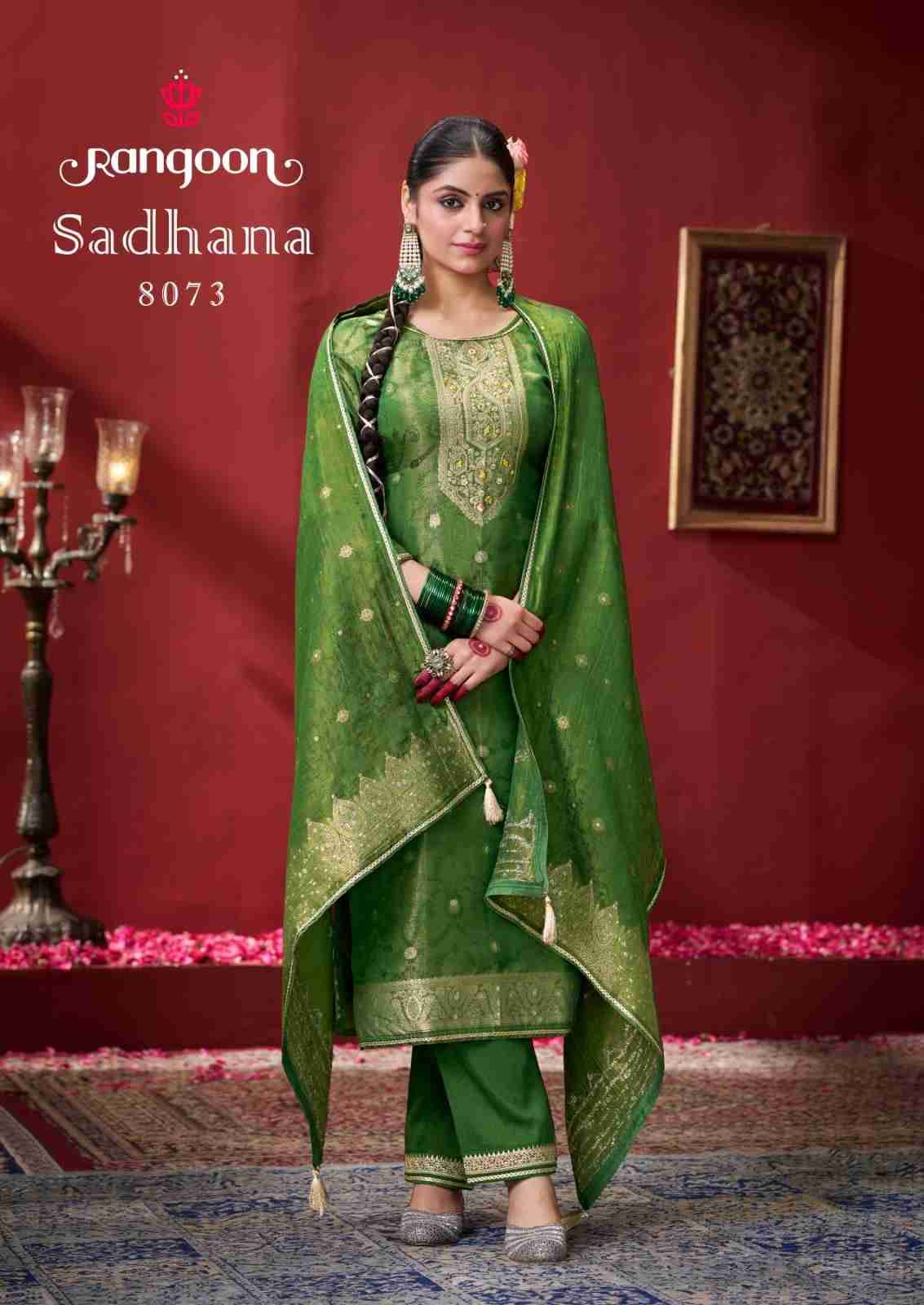 Sadhana By Rangoon 8071 To 8074 Series Beautiful Festive Suits Colorful Stylish Fancy Casual Wear & Ethnic Wear Pure Jacquard Dresses At Wholesale Price