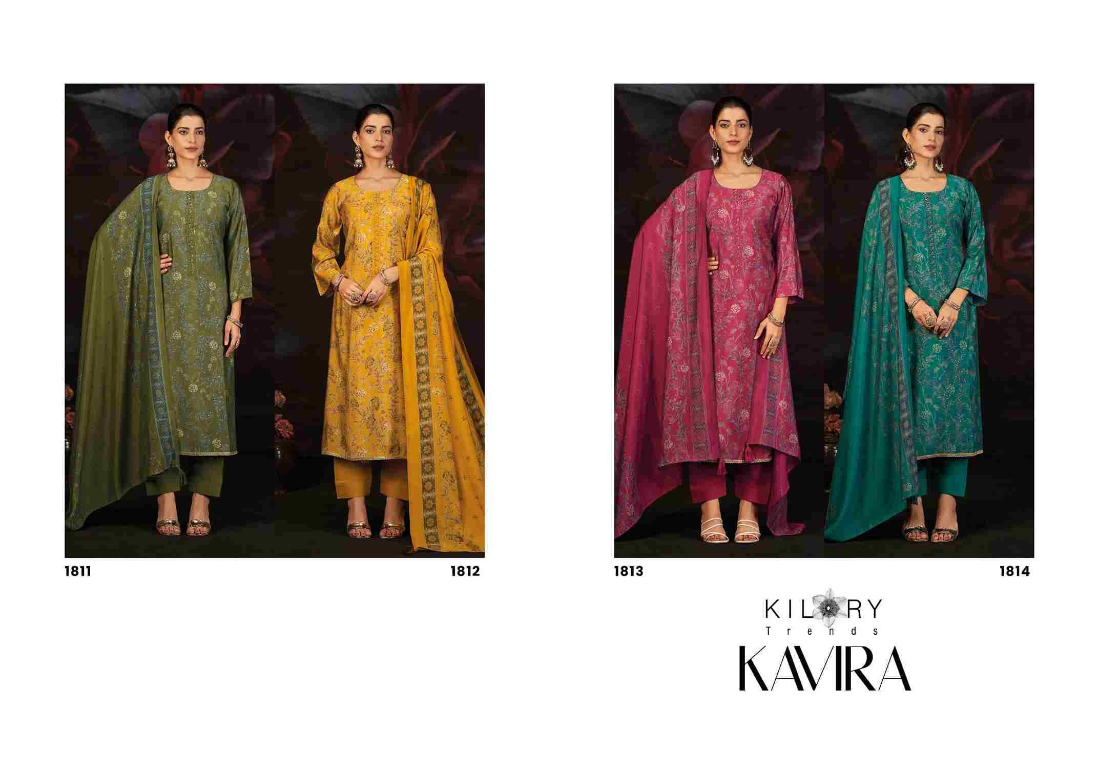 Kavira By Kilory 1811 To 1814 Series Designer Festive Suits Beautiful Fancy Colorful Stylish Party Wear & Occasional Wear Pure Muslin Silk Dresses At Wholesale Price