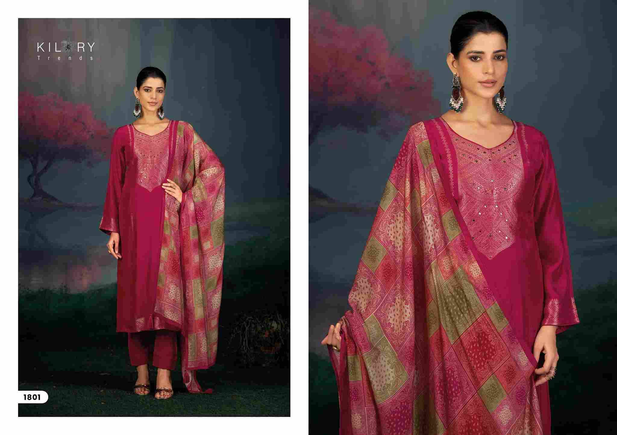 Festive Show By Kilory 1801 To 1804 Series Designer Festive Suits Beautiful Fancy Colorful Stylish Party Wear & Occasional Wear Pure Muslin Jacquard Silk Dresses At Wholesale Price