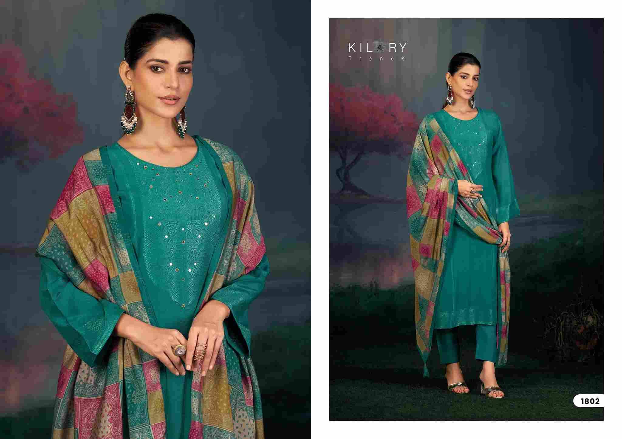 Festive Show By Kilory 1801 To 1804 Series Designer Festive Suits Beautiful Fancy Colorful Stylish Party Wear & Occasional Wear Pure Muslin Jacquard Silk Dresses At Wholesale Price