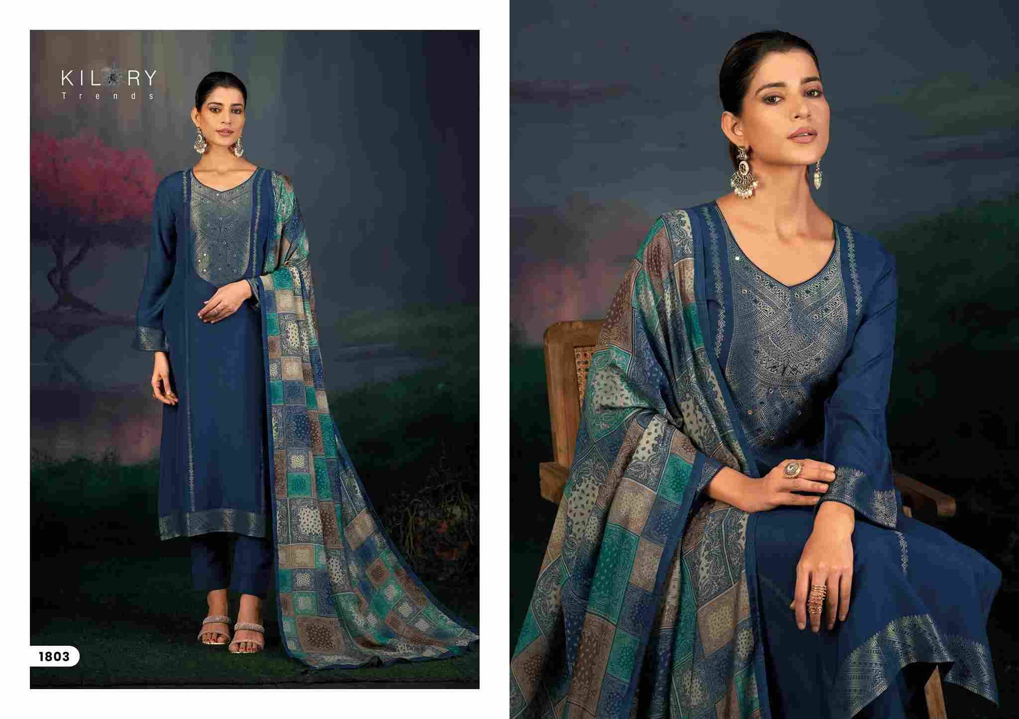 Festive Show By Kilory 1801 To 1804 Series Designer Festive Suits Beautiful Fancy Colorful Stylish Party Wear & Occasional Wear Pure Muslin Jacquard Silk Dresses At Wholesale Price