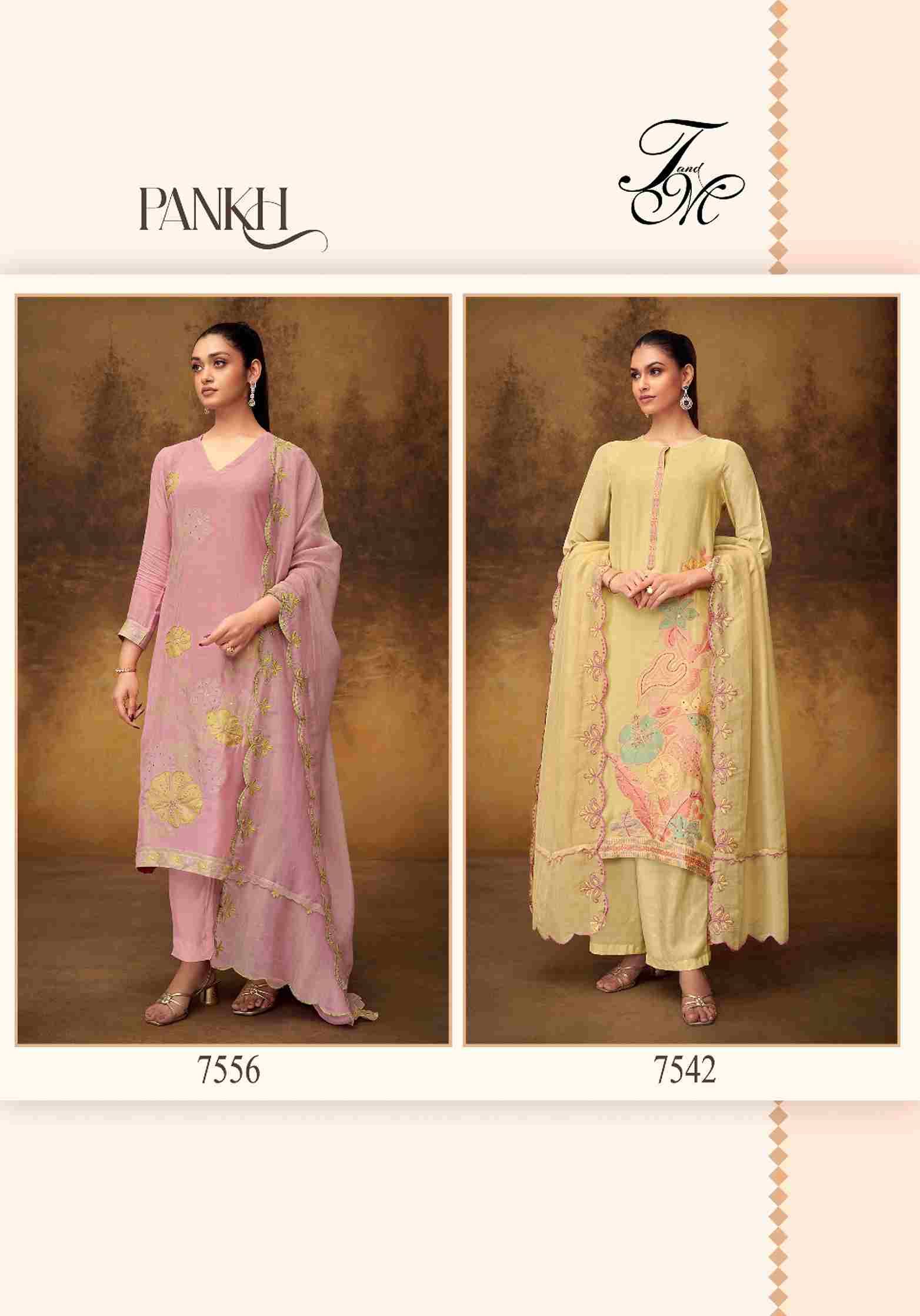 Pankh By T And M Designer Studio Beautiful Festive Suits Colorful Stylish Fancy Casual Wear & Ethnic Wear Muslin Jacquard Dresses At Wholesale Price