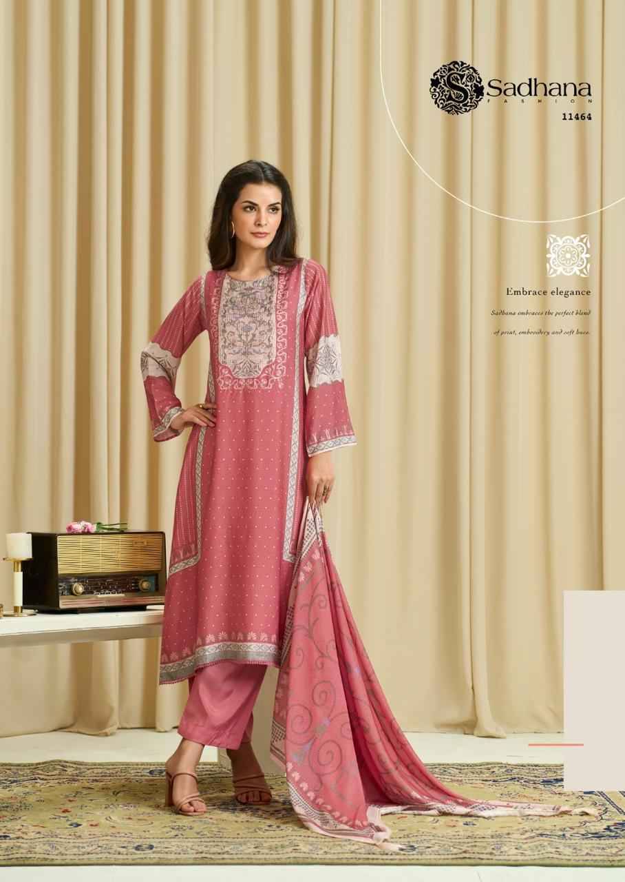 Ba-Dastoor By Sadhana Fashion 11464 To 11469 Series Designer Festive Suits Beautiful Fancy Stylish Colorful Party Wear & Occasional Wear Pure Muslin Silk Print Dresses At Wholesale Price