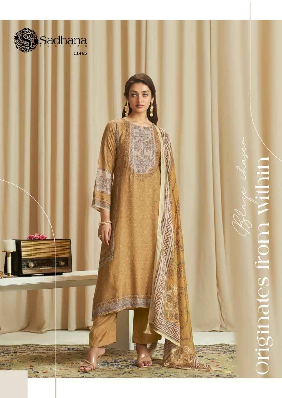 Ba-Dastoor By Sadhana Fashion 11464 To 11469 Series Designer Festive Suits Beautiful Fancy Stylish Colorful Party Wear & Occasional Wear Pure Muslin Silk Print Dresses At Wholesale Price