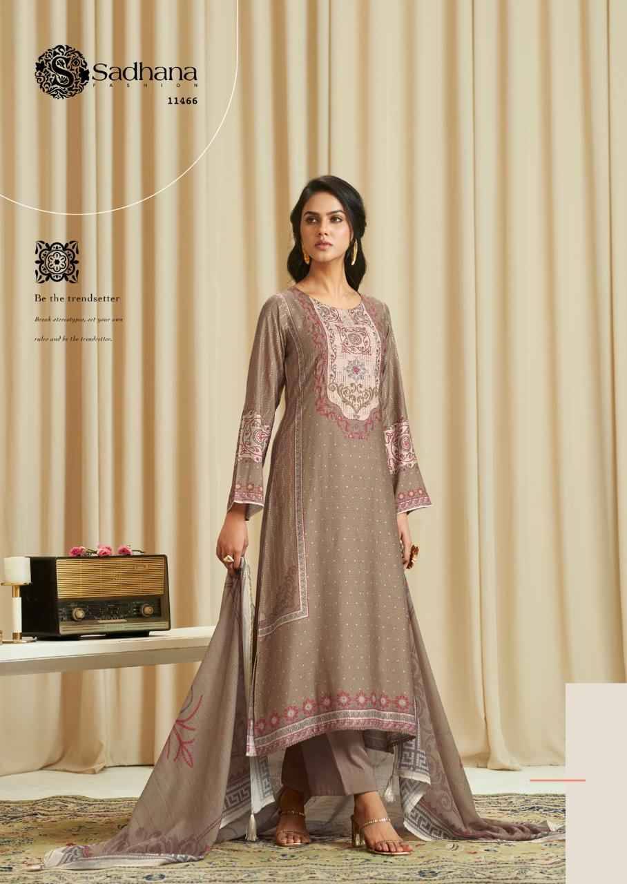 Ba-Dastoor By Sadhana Fashion 11464 To 11469 Series Designer Festive Suits Beautiful Fancy Stylish Colorful Party Wear & Occasional Wear Pure Muslin Silk Print Dresses At Wholesale Price