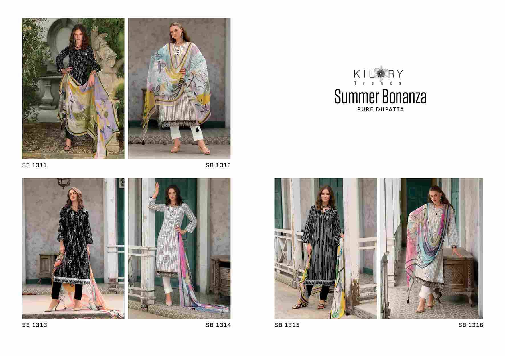 Summer Bonanza By Kilory 1311 To 1316 Series Designer Festive Suits Beautiful Fancy Colorful Stylish Party Wear & Occasional Wear Pure Lawn Cotton Dresses At Wholesale Price