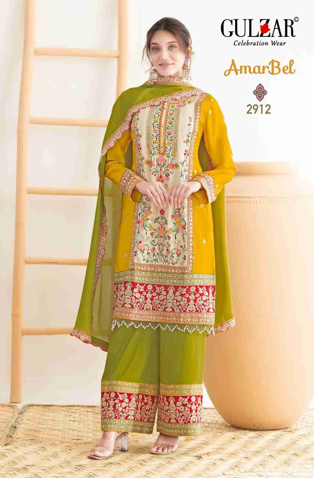 Amber Bel By Gulzar 2911 To 2912 Series Beautiful Festive Suits Colorful Stylish Fancy Casual Wear & Ethnic Wear Chinnon Dresses At Wholesale Price