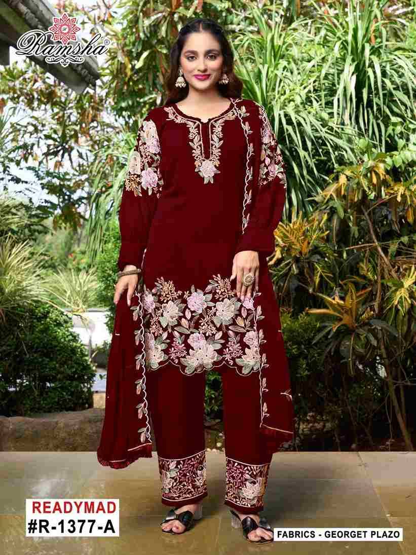 Ramsha 1377 Colours By Ramsha 1377-A To 1377-D Series Designer Pakistani Suits Beautiful Fancy Colorful Stylish Party Wear & Occasional Wear Georgette Embroidered Dresses At Wholesale Price