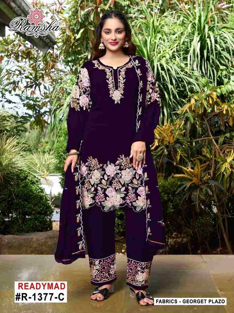 Ramsha 1377 Colours By Ramsha 1377-A To 1377-D Series Designer Pakistani Suits Beautiful Fancy Colorful Stylish Party Wear & Occasional Wear Georgette Embroidered Dresses At Wholesale Price