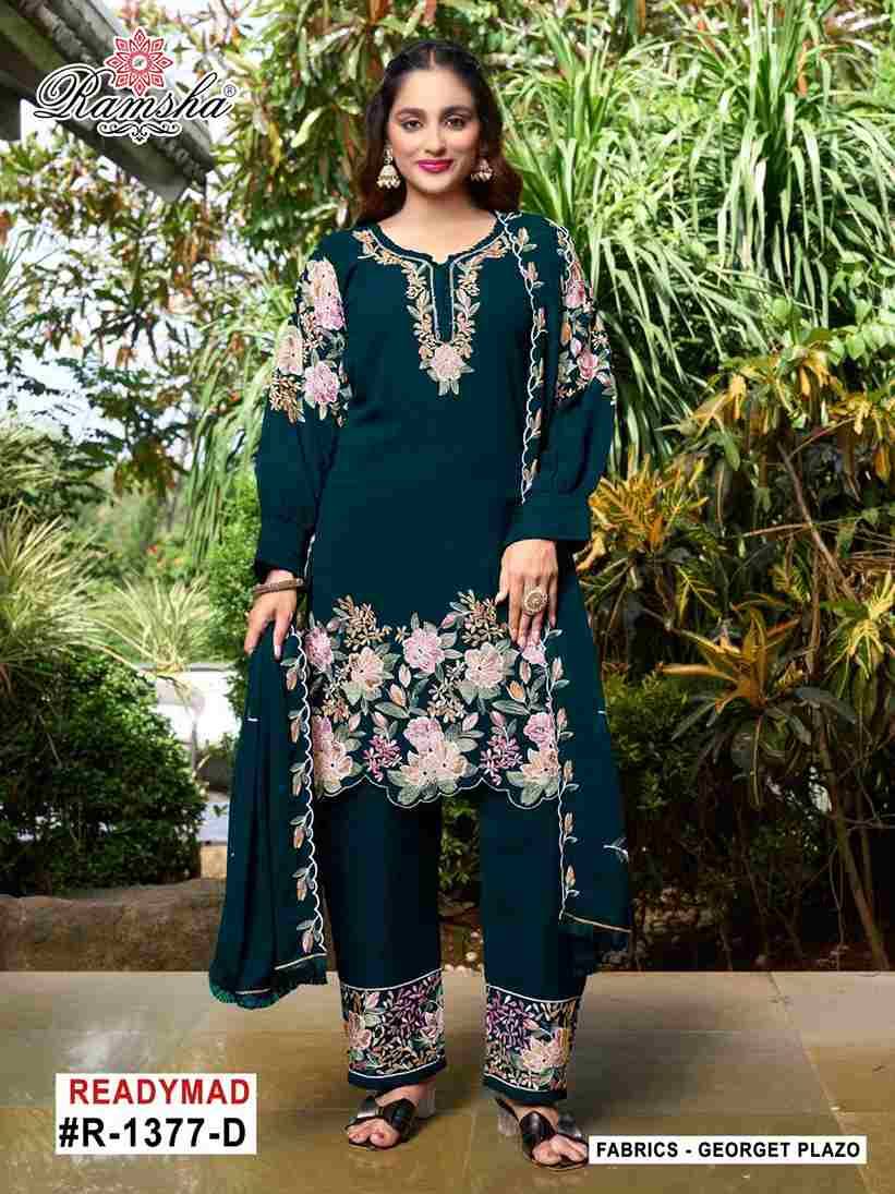 Ramsha 1377 Colours By Ramsha 1377-A To 1377-D Series Designer Pakistani Suits Beautiful Fancy Colorful Stylish Party Wear & Occasional Wear Georgette Embroidered Dresses At Wholesale Price