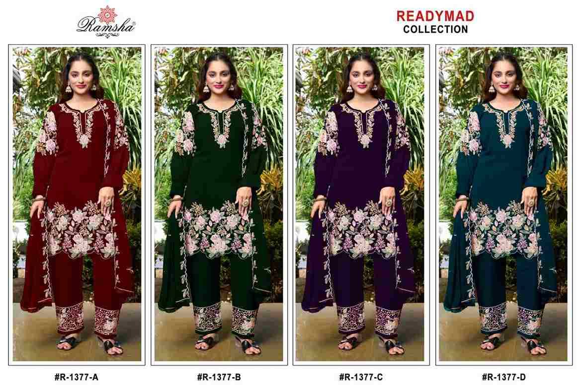 Ramsha 1377 Colours By Ramsha 1377-A To 1377-D Series Designer Pakistani Suits Beautiful Fancy Colorful Stylish Party Wear & Occasional Wear Georgette Embroidered Dresses At Wholesale Price