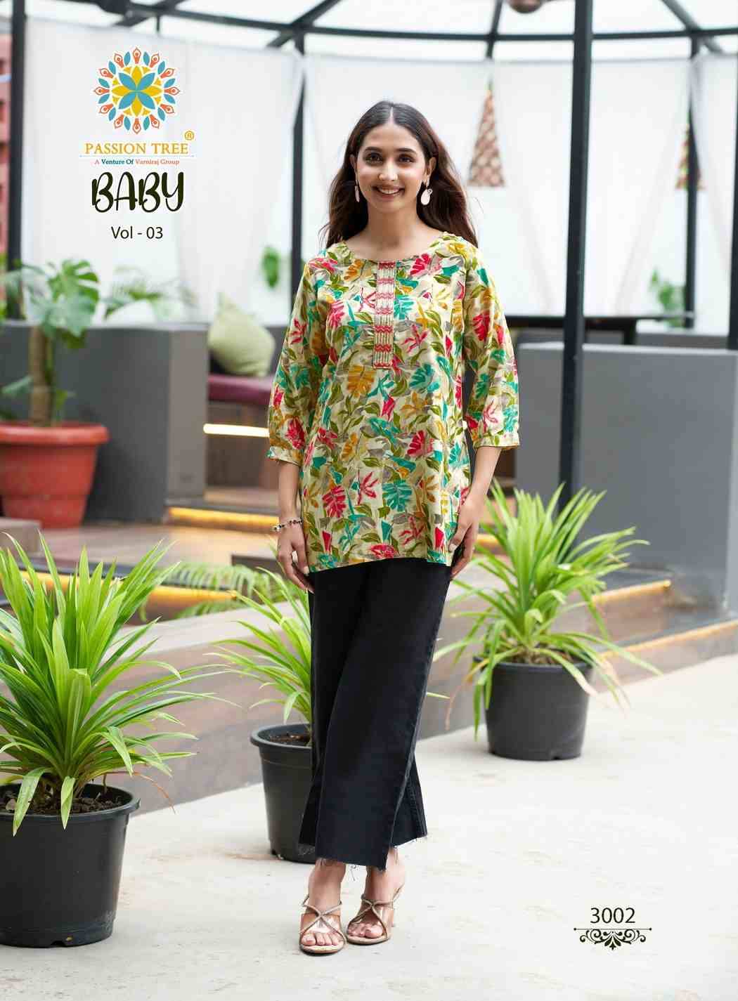 Baby Vol-3 By Passion Tree 3001 To 3010 Series Beautiful Stylish Fancy Colorful Casual Wear & Ethnic Wear Heavy Rayon Slub Tops At Wholesale Price