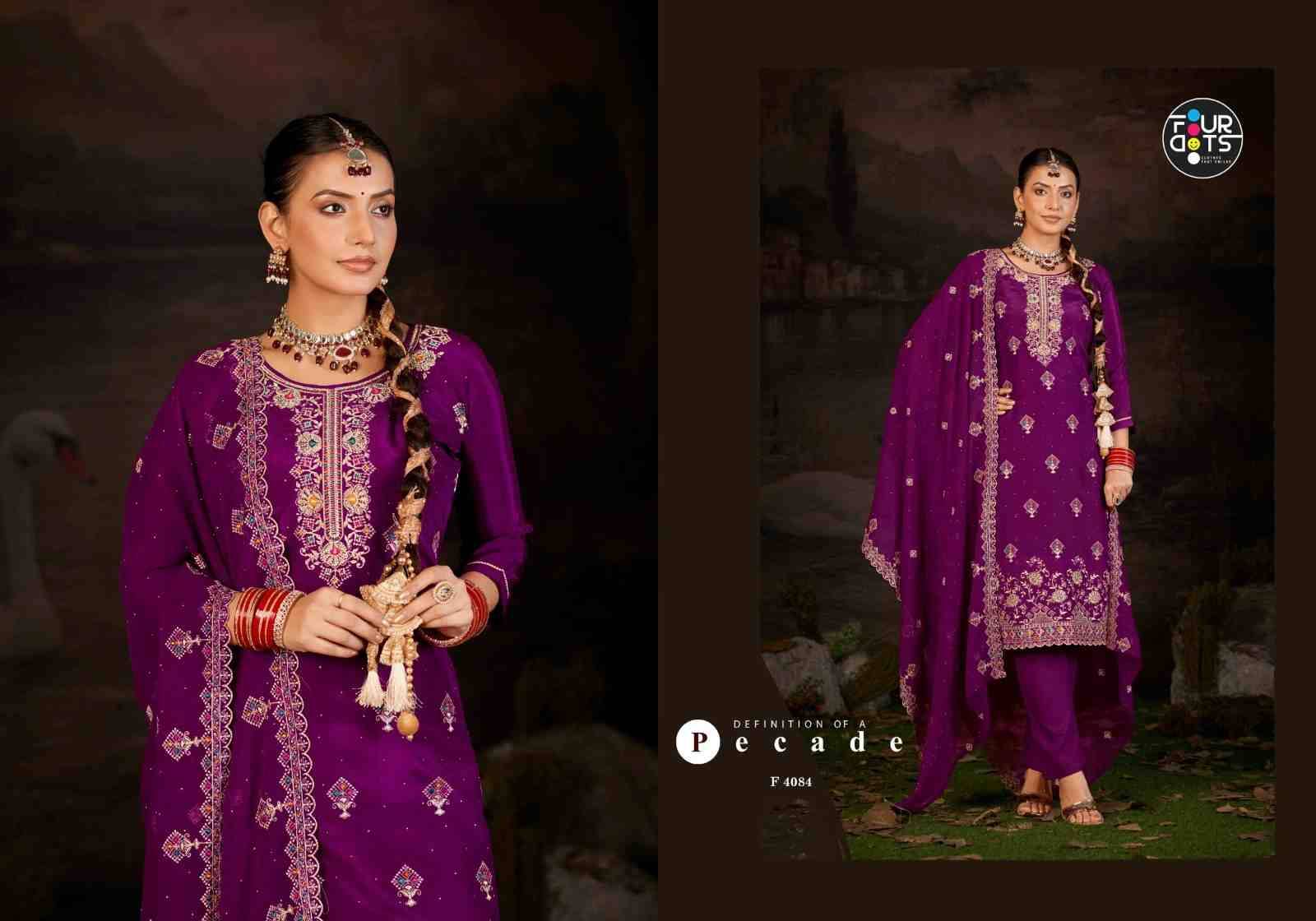Ishita By Four Dots 4081 To 4084 Series Designer Stylish Fancy Colorful Beautiful Party Wear & Ethnic Wear Collection Organza Dresses At Wholesale Price