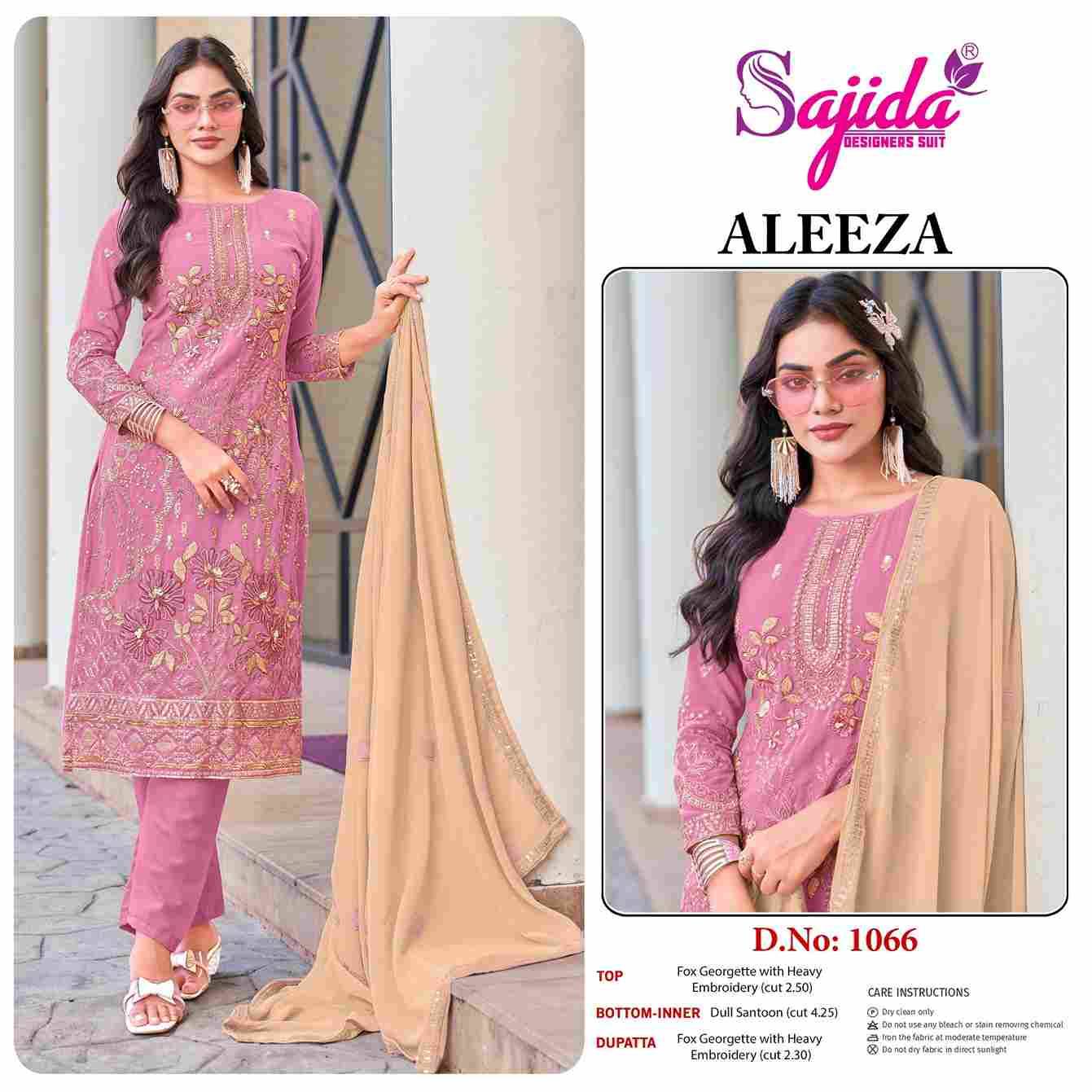 Aleeza By Sajida Designer Suit 1066 To 1068 Series Designer Pakistani Suits Beautiful Fancy Stylish Colorful Party Wear & Occasional Wear Faux Georgette With Embroidery Dresses At Wholesale Price