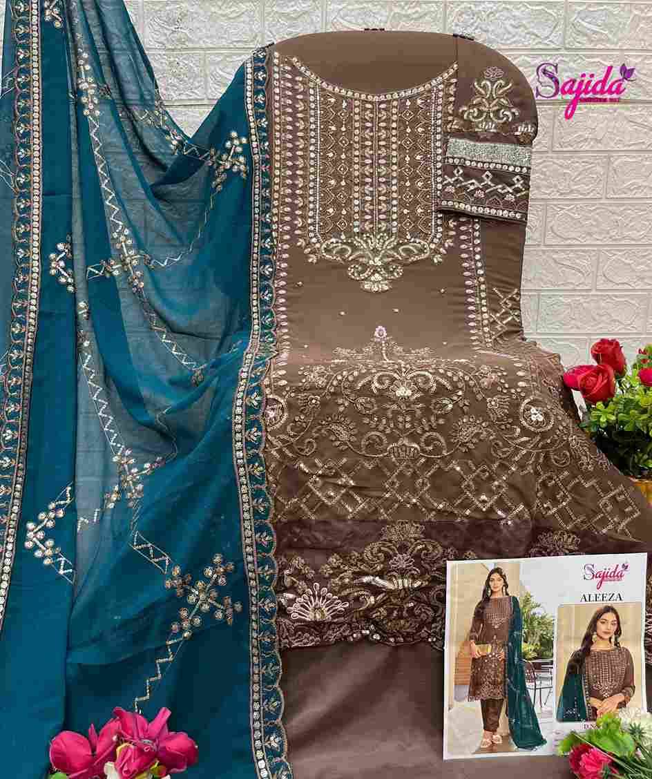 Aleeza By Sajida Designer Suit 1066 To 1068 Series Designer Pakistani Suits Beautiful Fancy Stylish Colorful Party Wear & Occasional Wear Faux Georgette With Embroidery Dresses At Wholesale Price