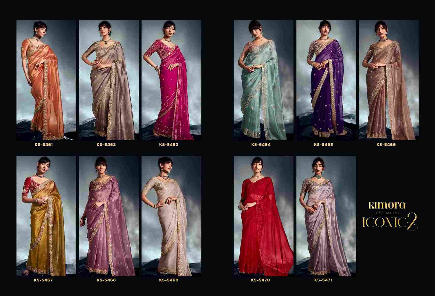 Iconic Vol-2 By Kimora Fashion 5461 To 5471 Series Indian Traditional Wear Collection Beautiful Stylish Fancy Colorful Party Wear & Occasional Wear Fancy Sarees At Wholesale Price